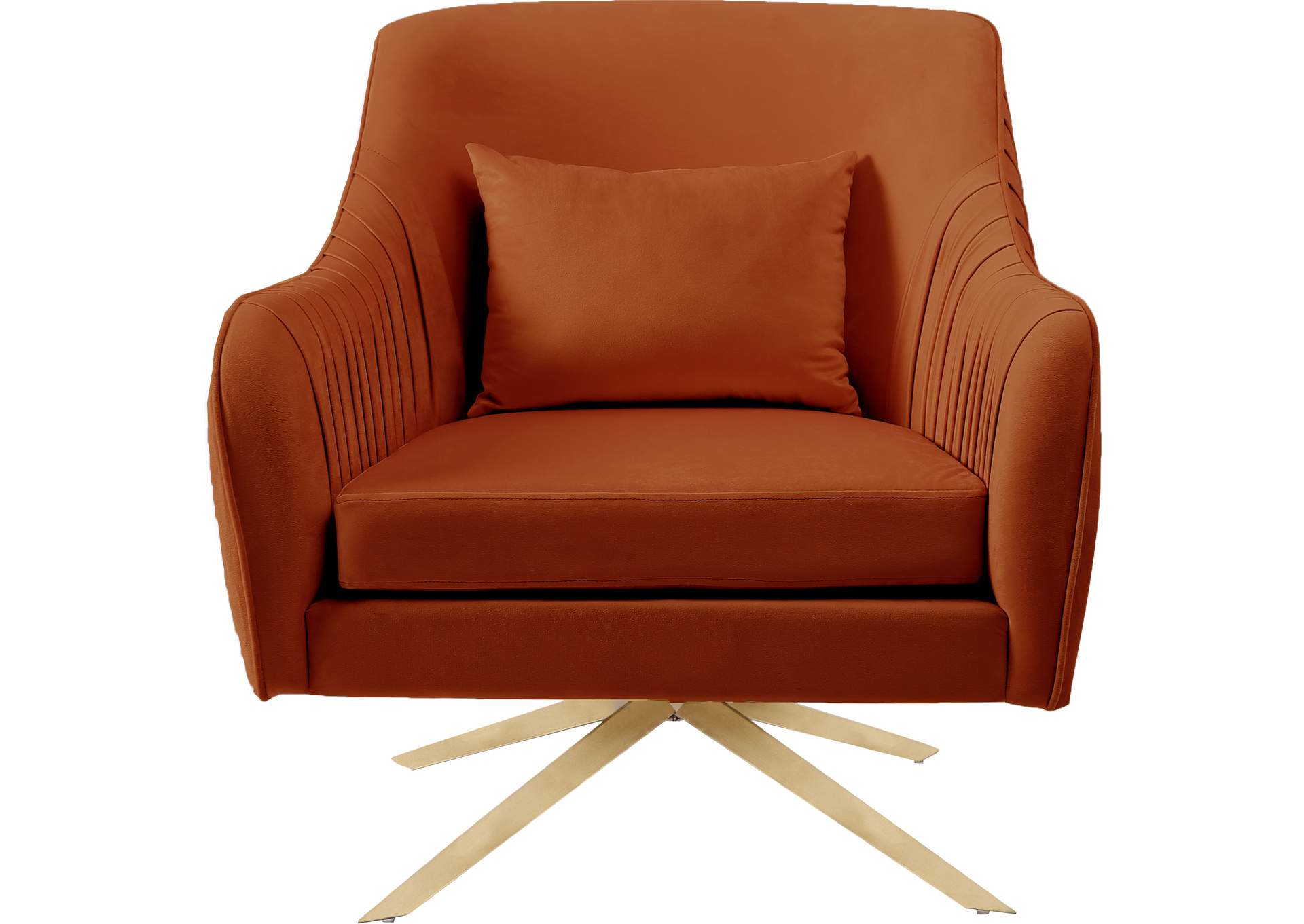 Paloma Cognac Velvet Accent Chair,Meridian Furniture