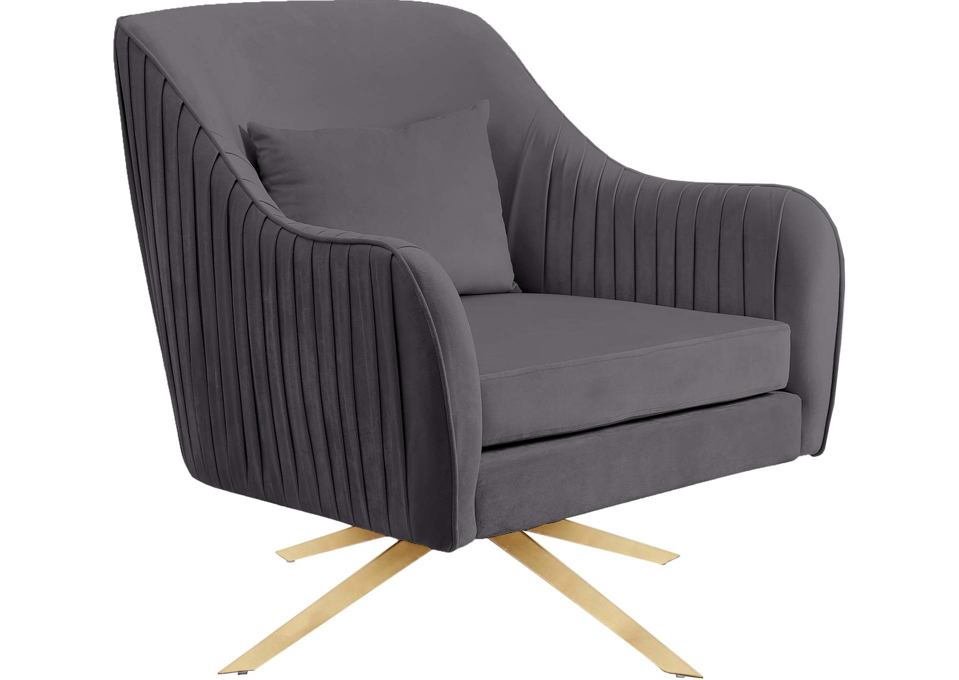 Paloma Grey Velvet Accent Chair,Meridian Furniture