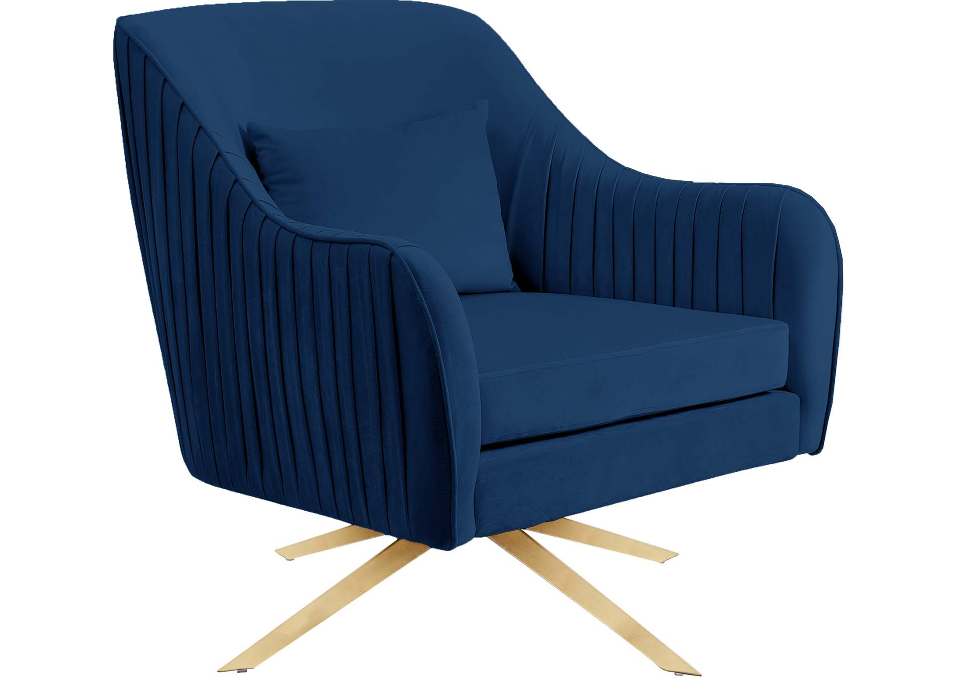 Paloma Navy Velvet Accent Chair,Meridian Furniture