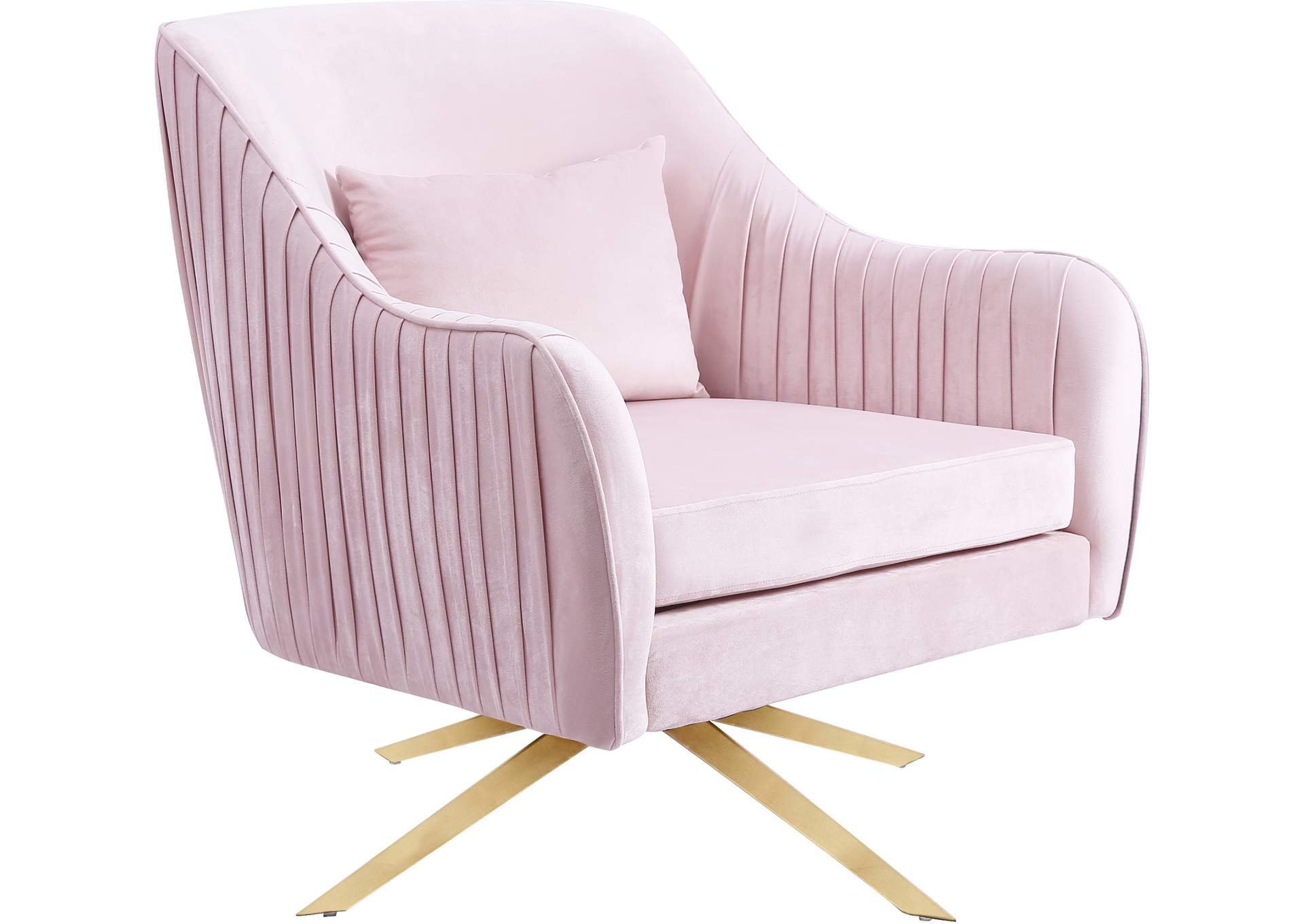 Paloma Pink Velvet Accent Chair,Meridian Furniture