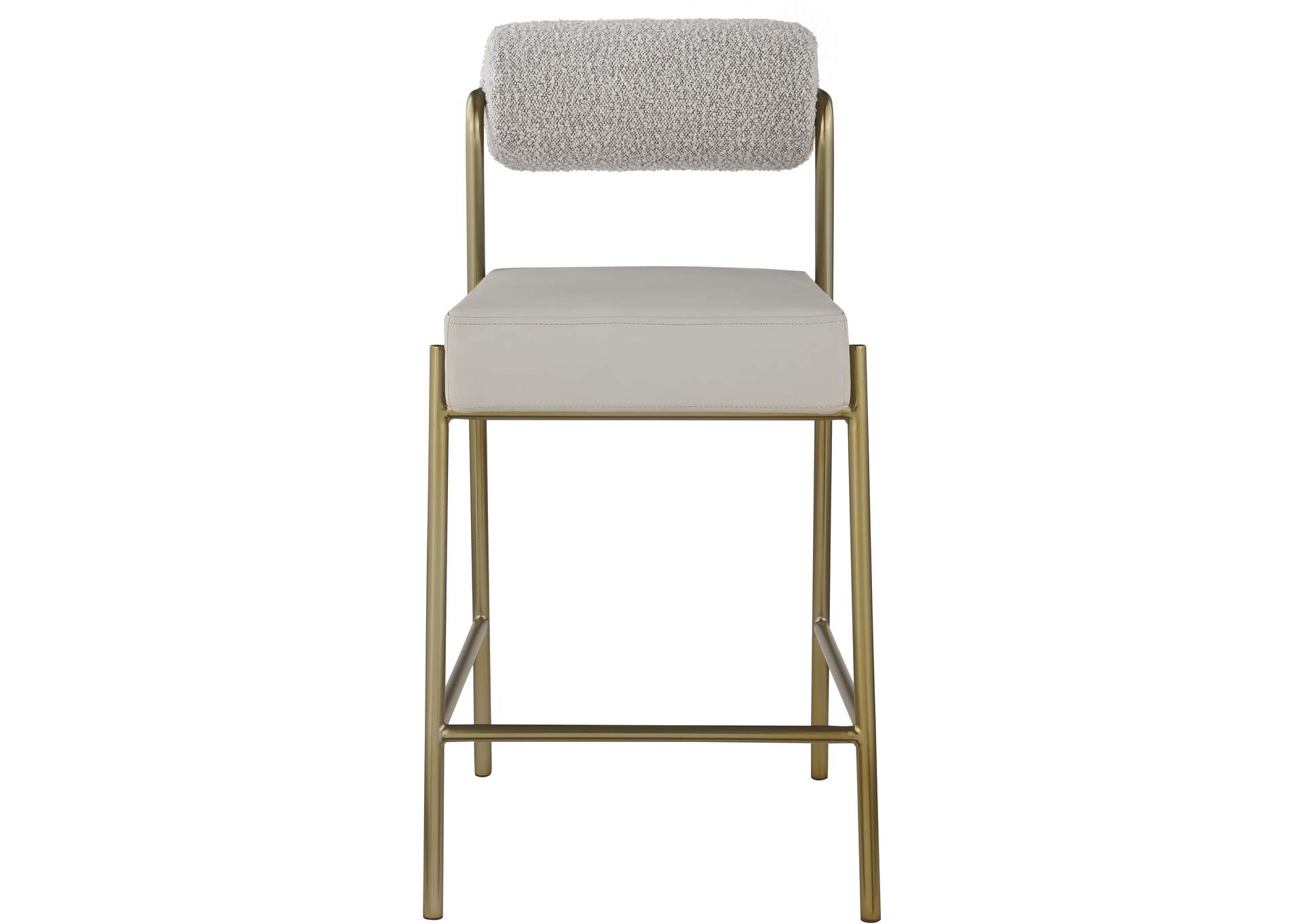 Carly Taupe Faux Leather Seat - Boucle Fabric Back Counter Stool,Meridian Furniture