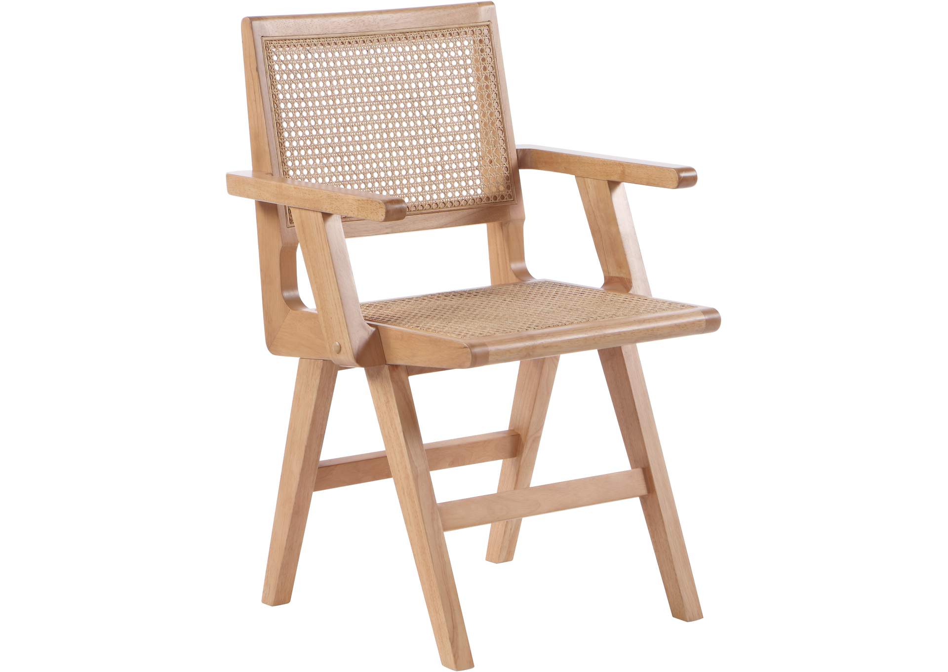 Preston Natural Wood Dining Arm Chair Set of 2,Meridian Furniture