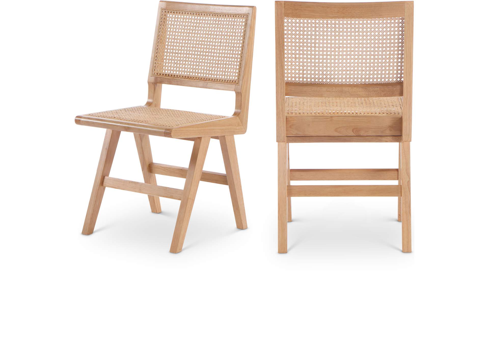 Preston Natural Wood Dining Side Chair Set of 2,Meridian Furniture