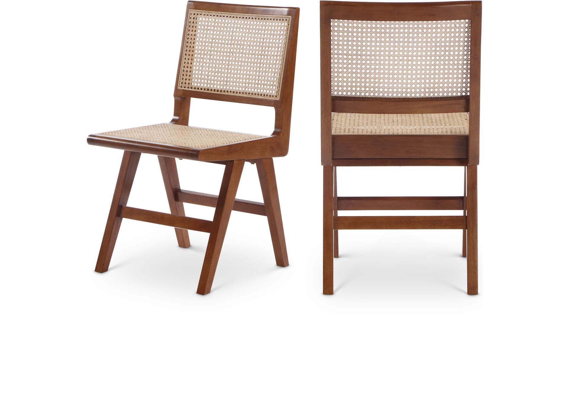 Preston Walnut Wood Dining Side Chair Set of 2,Meridian Furniture