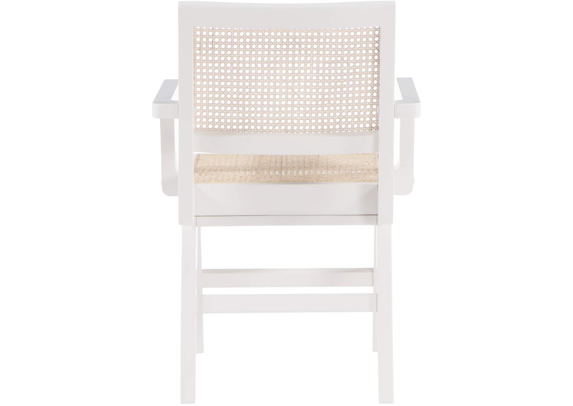 Preston White Wood Dining Arm Chair Set of 2,Meridian Furniture