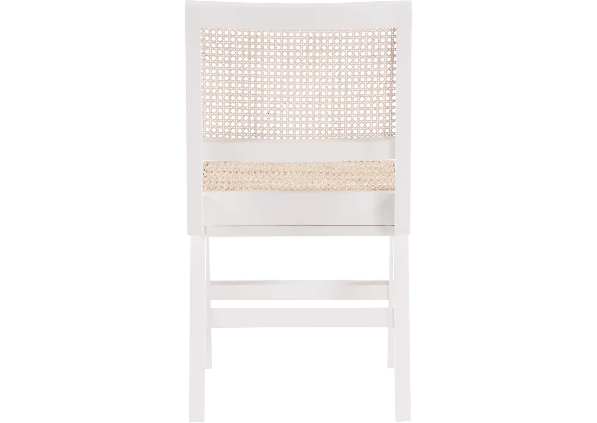 Preston White Wood Dining Side Chair Set of 2,Meridian Furniture