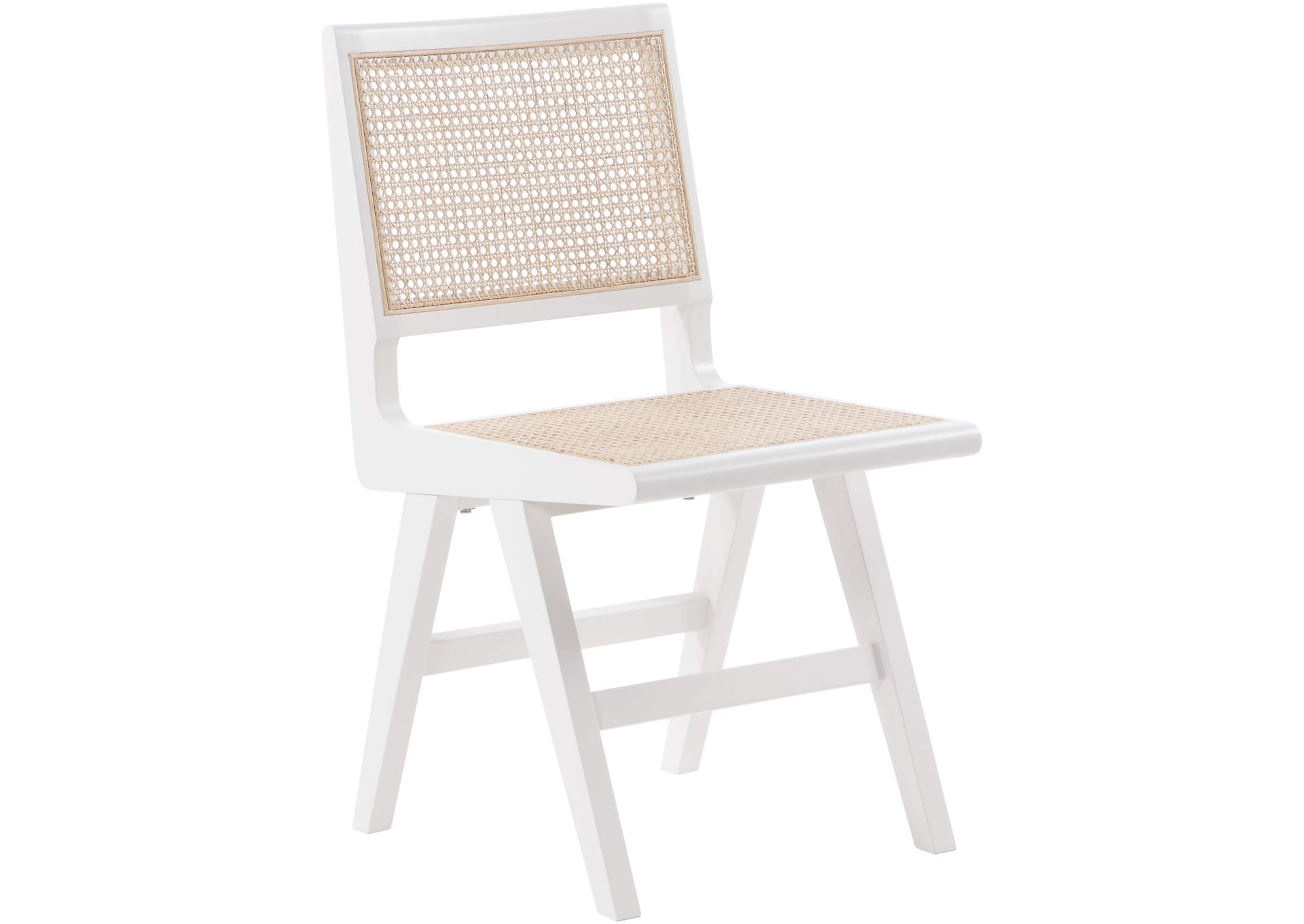 Preston White Wood Dining Side Chair Set of 2,Meridian Furniture