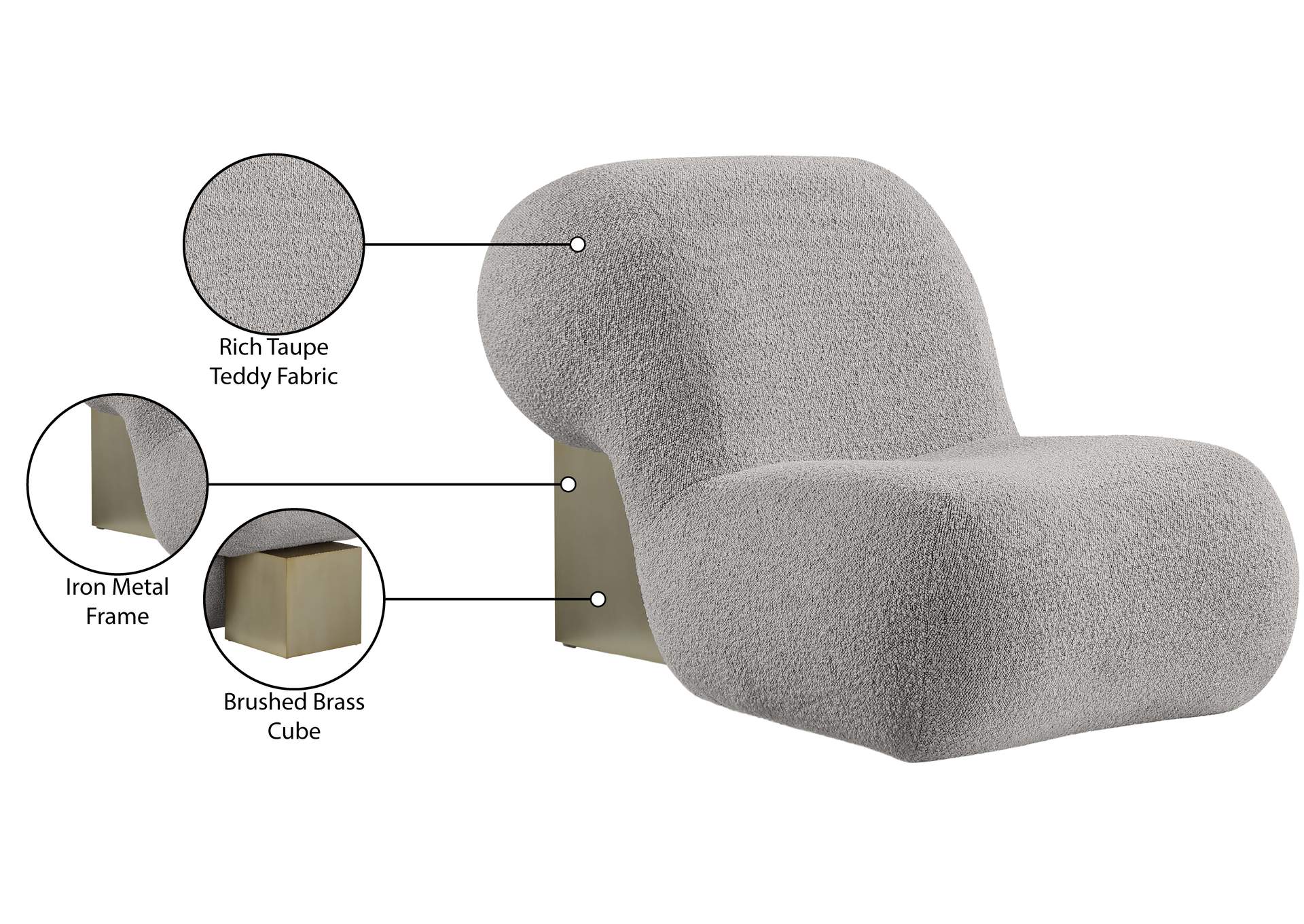 Quadra Brown Fabric Accent Chair,Meridian Furniture