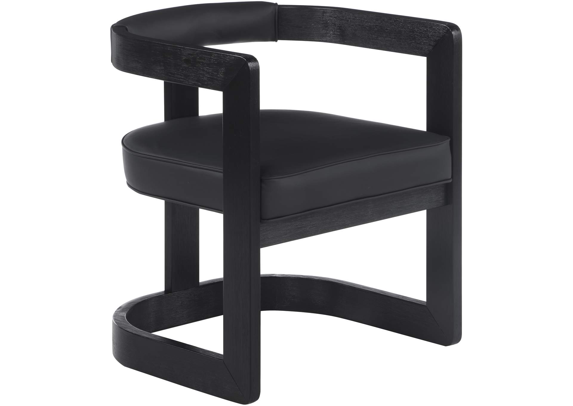 Manchester Black Faux Leather Dining Chair,Meridian Furniture