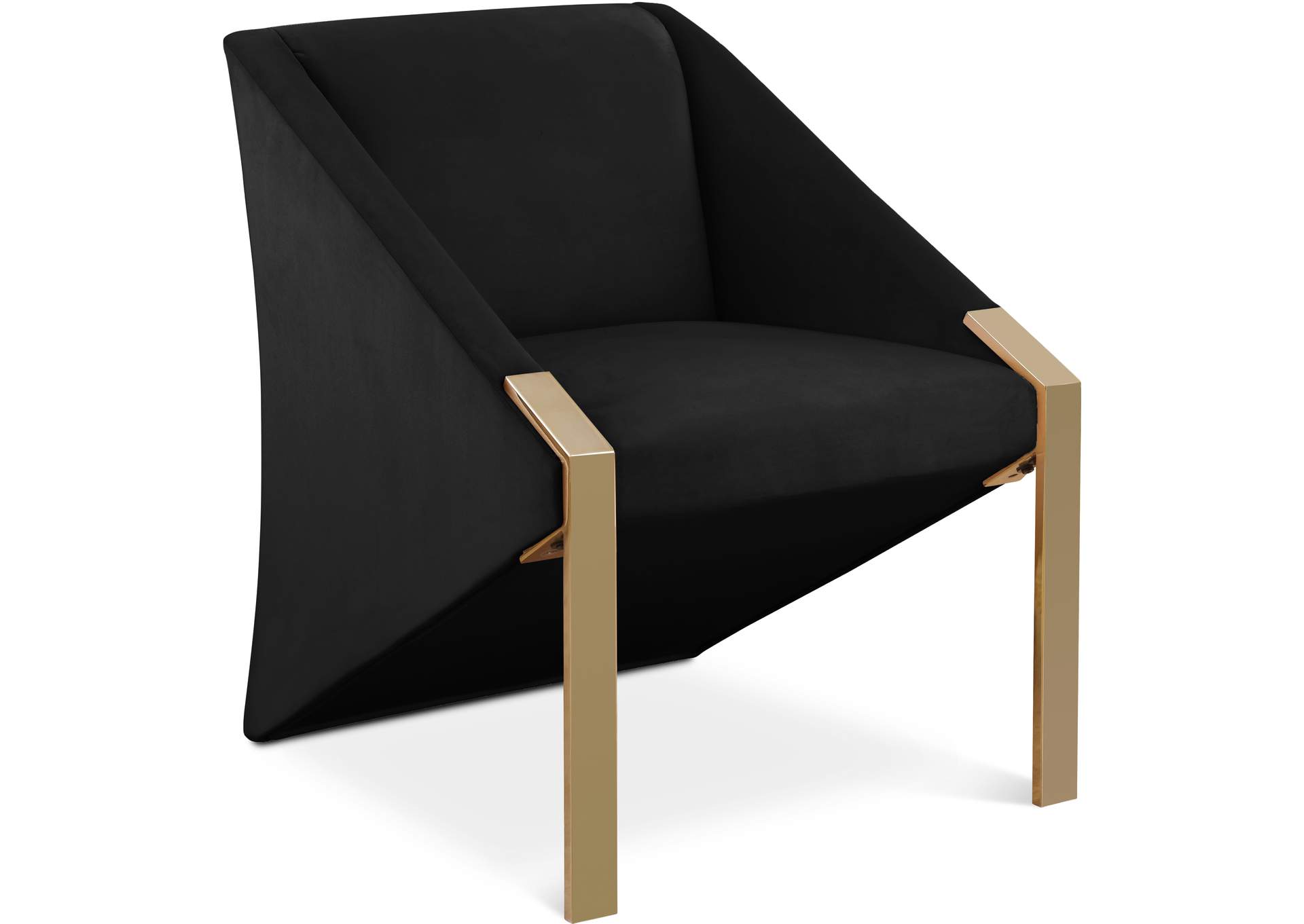 Rivet Black Velvet Accent Chair,Meridian Furniture