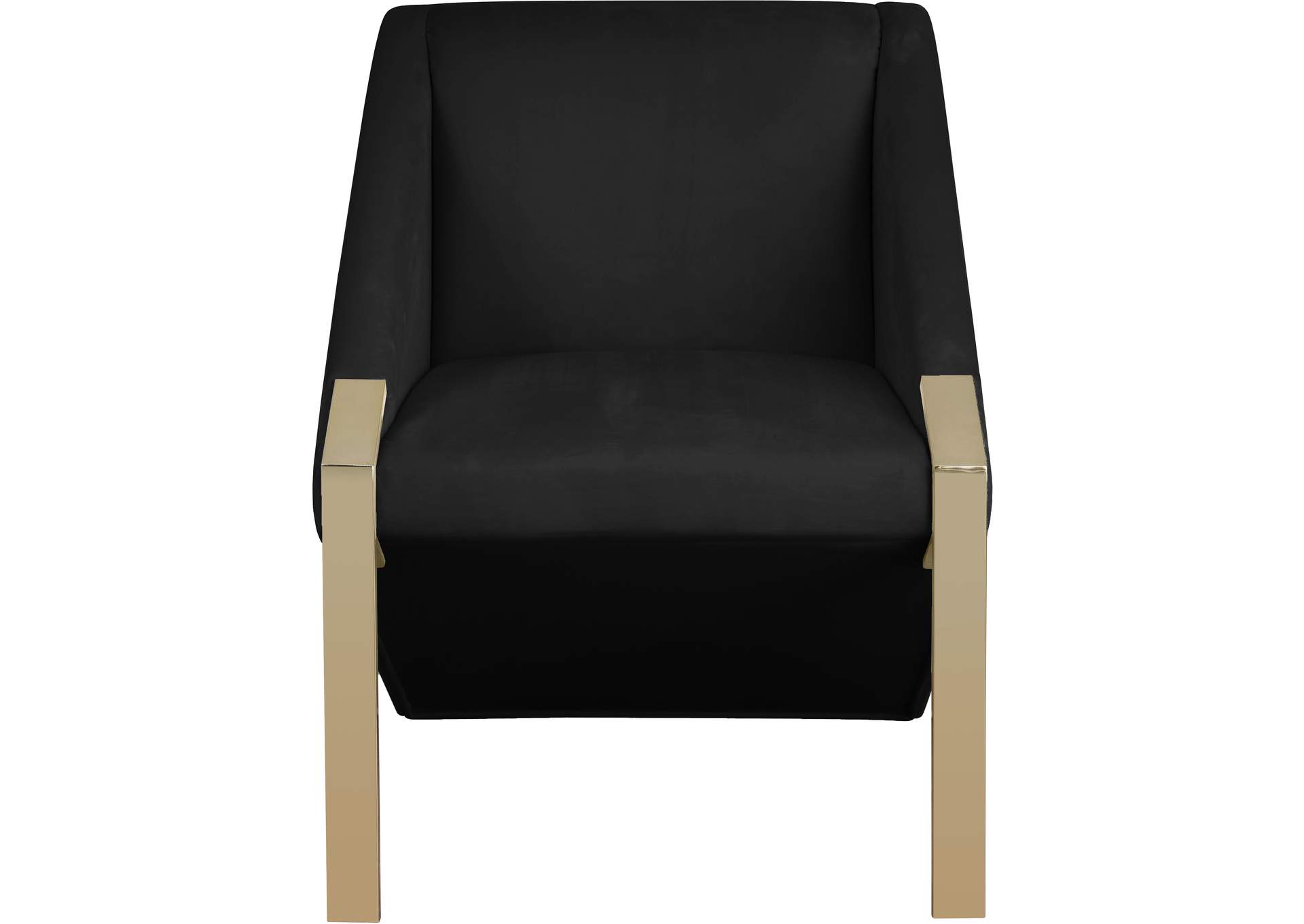 Rivet Black Velvet Accent Chair,Meridian Furniture