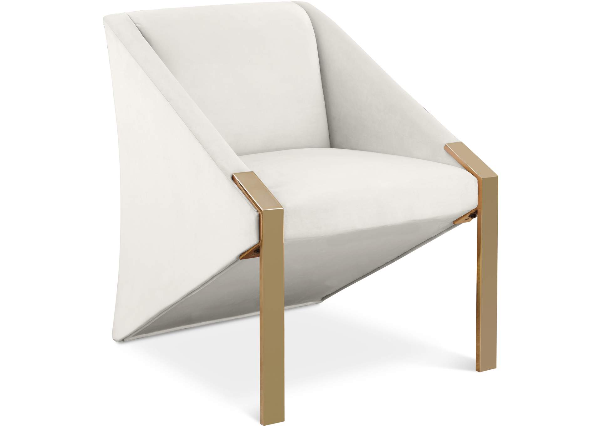 Rivet Cream Velvet Accent Chair,Meridian Furniture