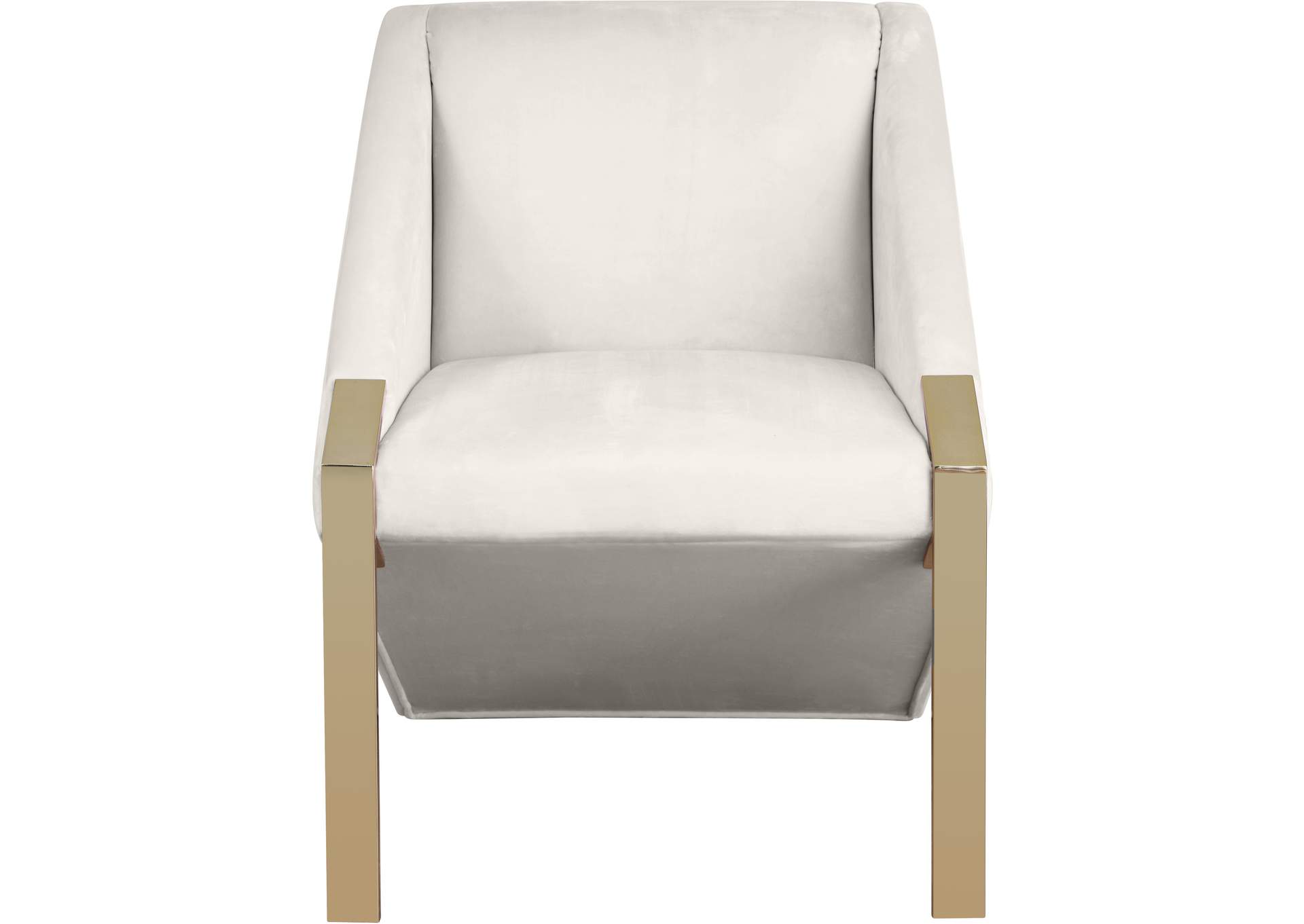 Rivet Cream Velvet Accent Chair,Meridian Furniture