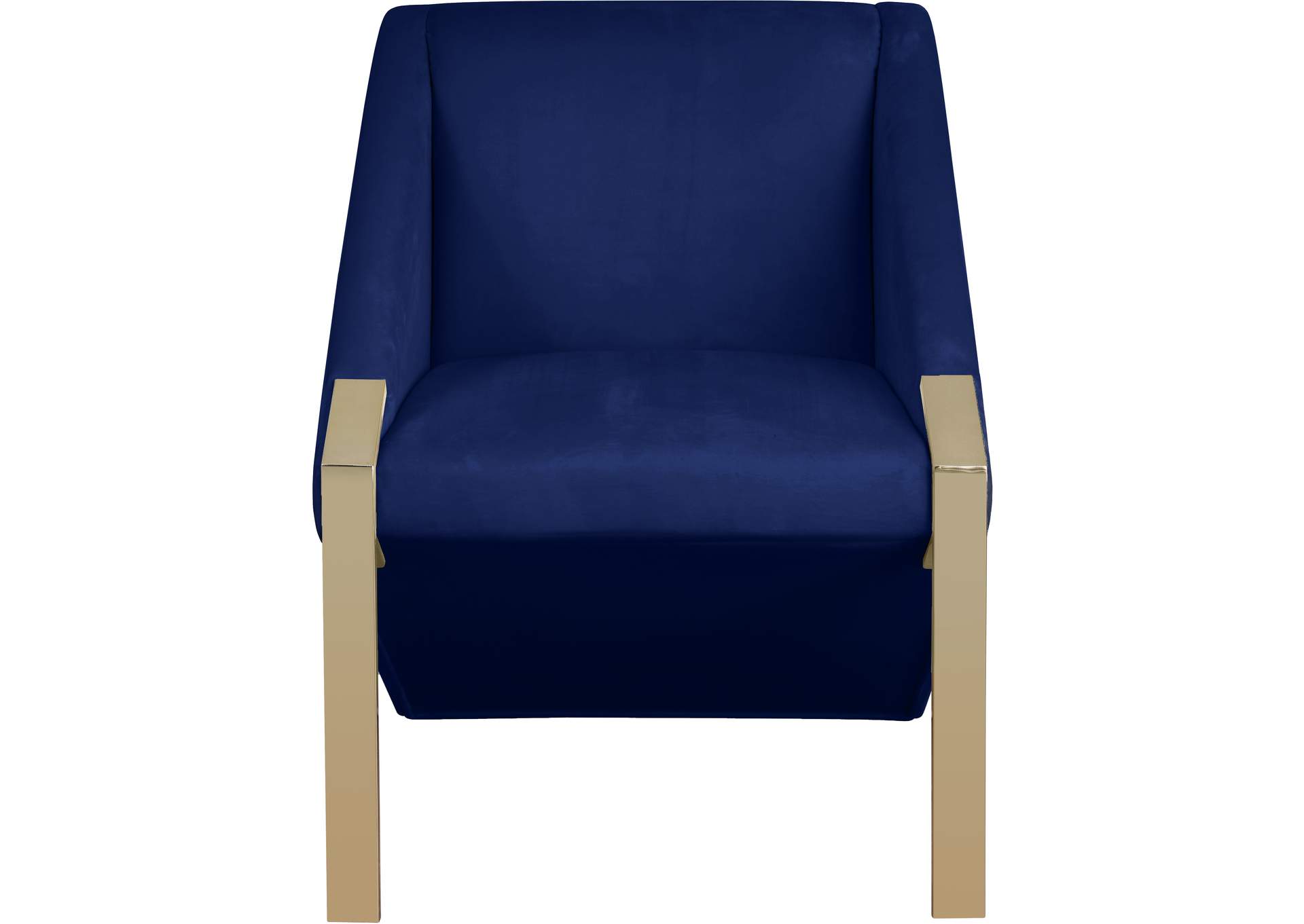 Rivet Navy Velvet Accent Chair,Meridian Furniture