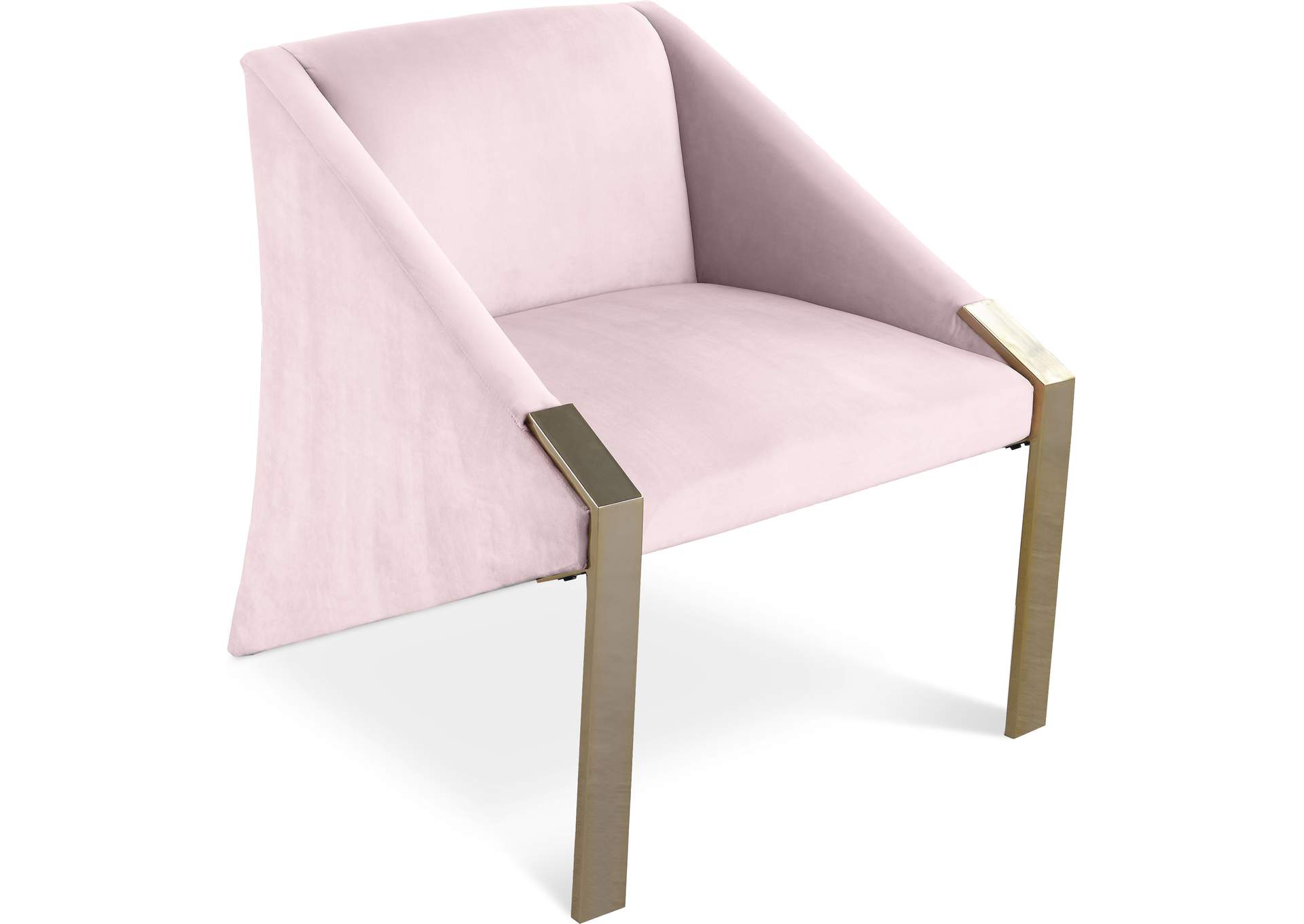 Rivet Pink Velvet Accent Chair,Meridian Furniture