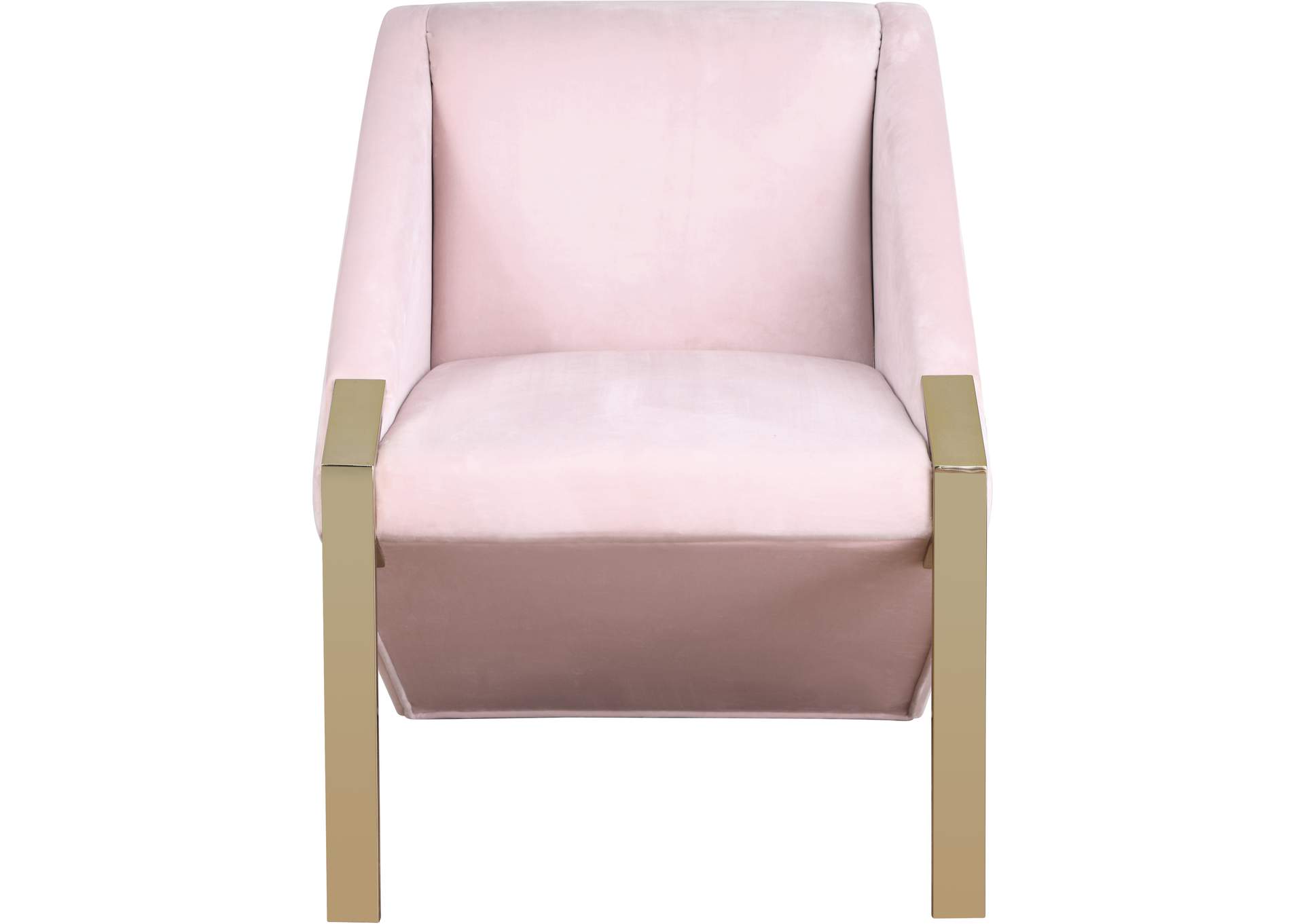 Rivet Pink Velvet Accent Chair,Meridian Furniture