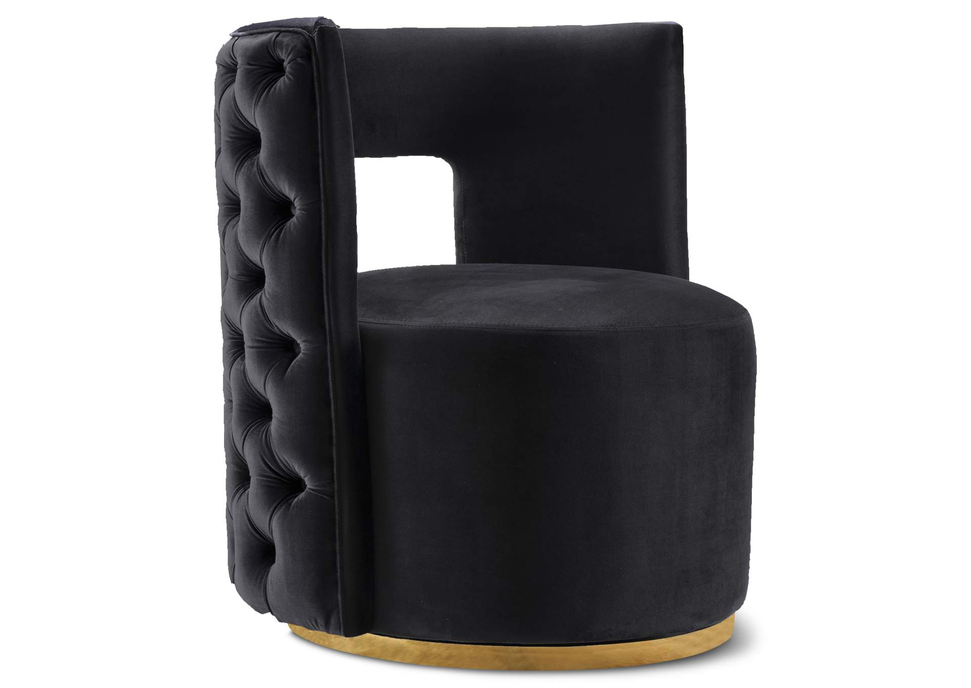 Theo Black Velvet Accent Chair,Meridian Furniture