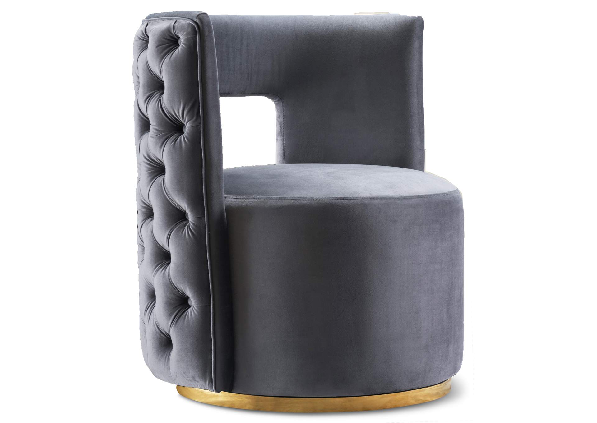 Theo Grey Velvet Accent Chair,Meridian Furniture