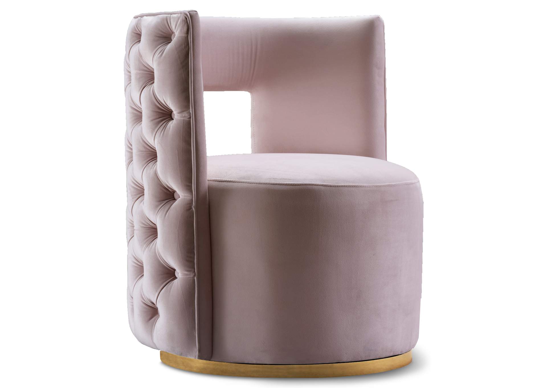 Theo Pink Velvet Accent Chair,Meridian Furniture