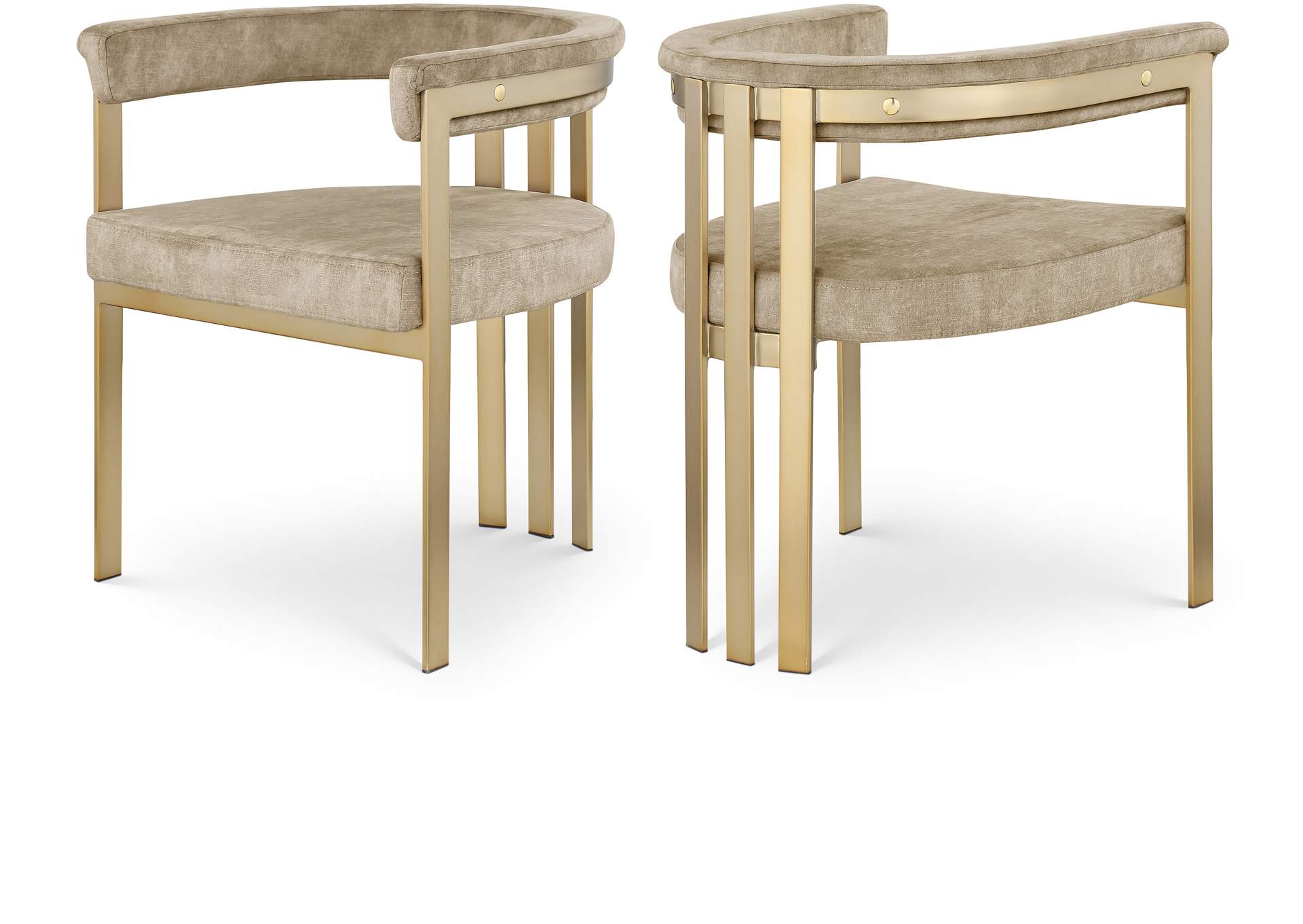 Marcello Beige Velvet Dining Chair Set of 2,Meridian Furniture