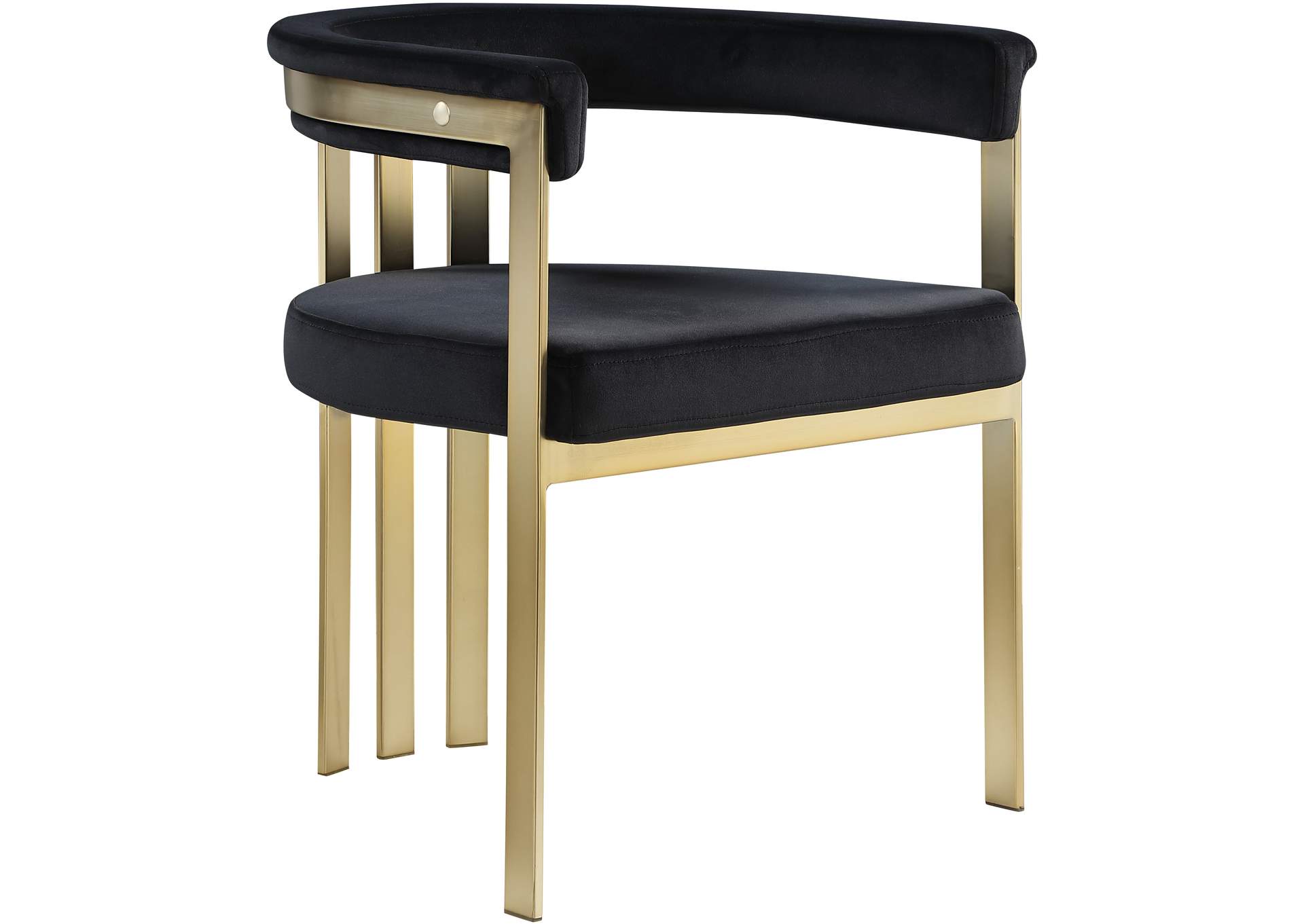 Marcello Black Velvet Dining Chair Set of 2,Meridian Furniture