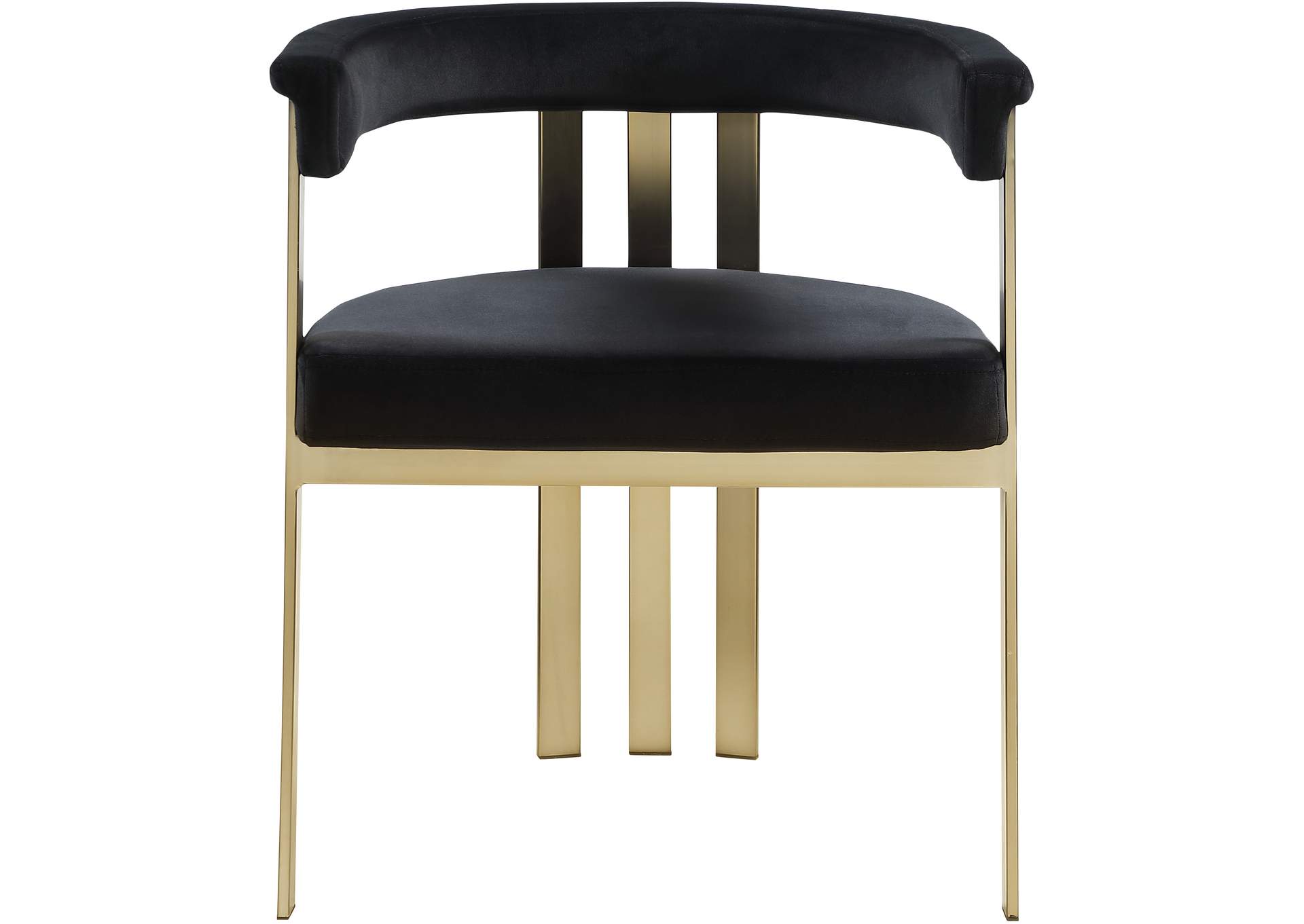 Marcello Black Velvet Dining Chair Set of 2,Meridian Furniture