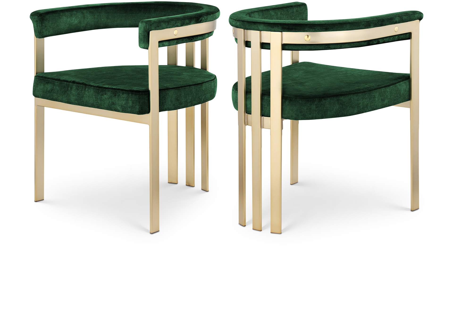 Marcello Green Velvet Dining Chair Set of 2,Meridian Furniture