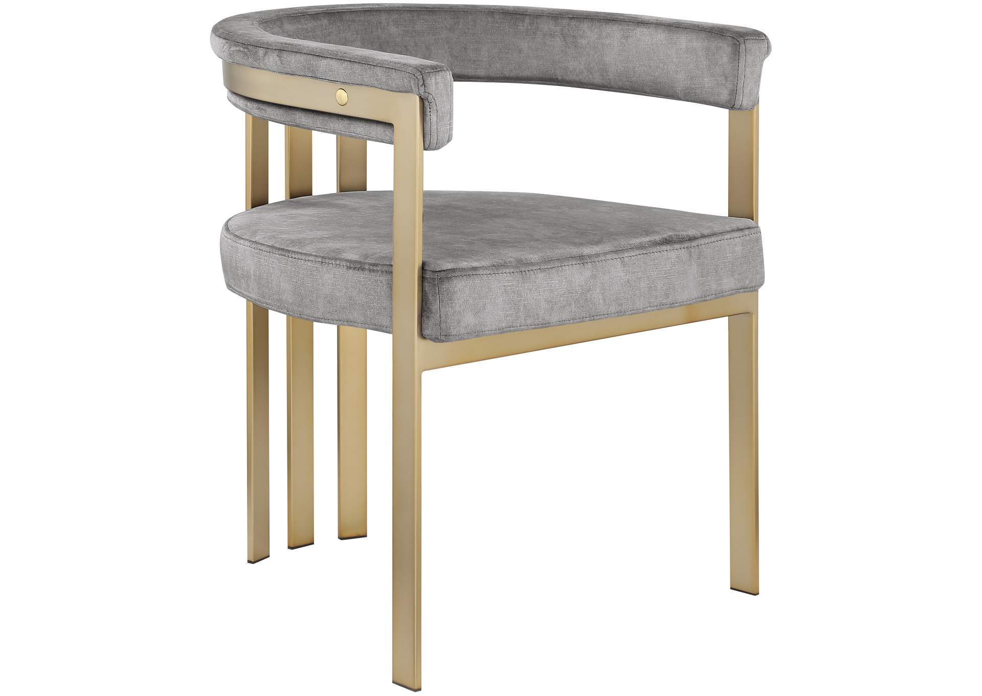 Marcello Grey Velvet Dining Chair Set of 2,Meridian Furniture