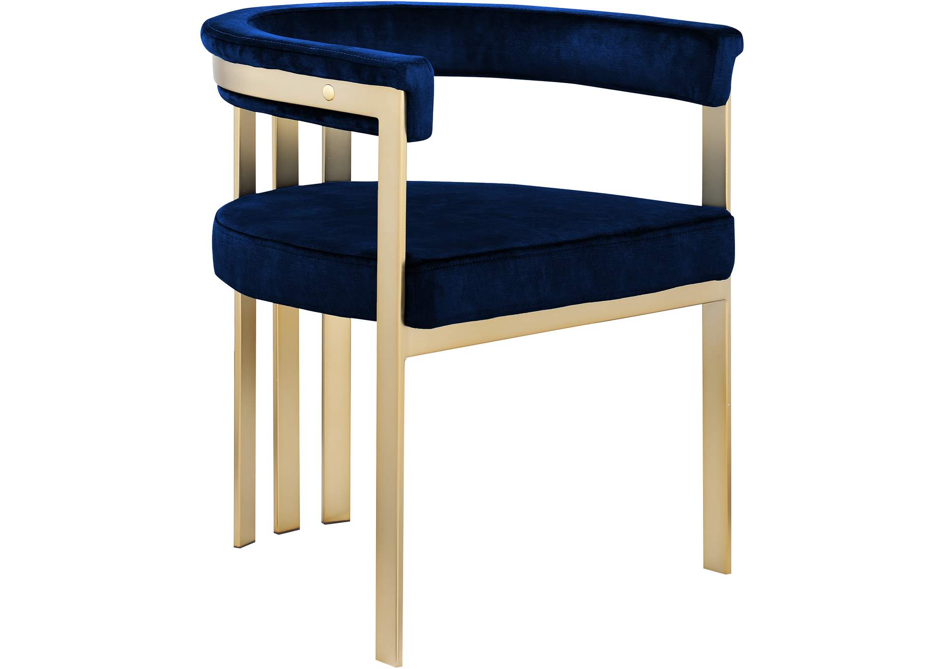 Marcello Navy Velvet Dining Chair Set of 2,Meridian Furniture