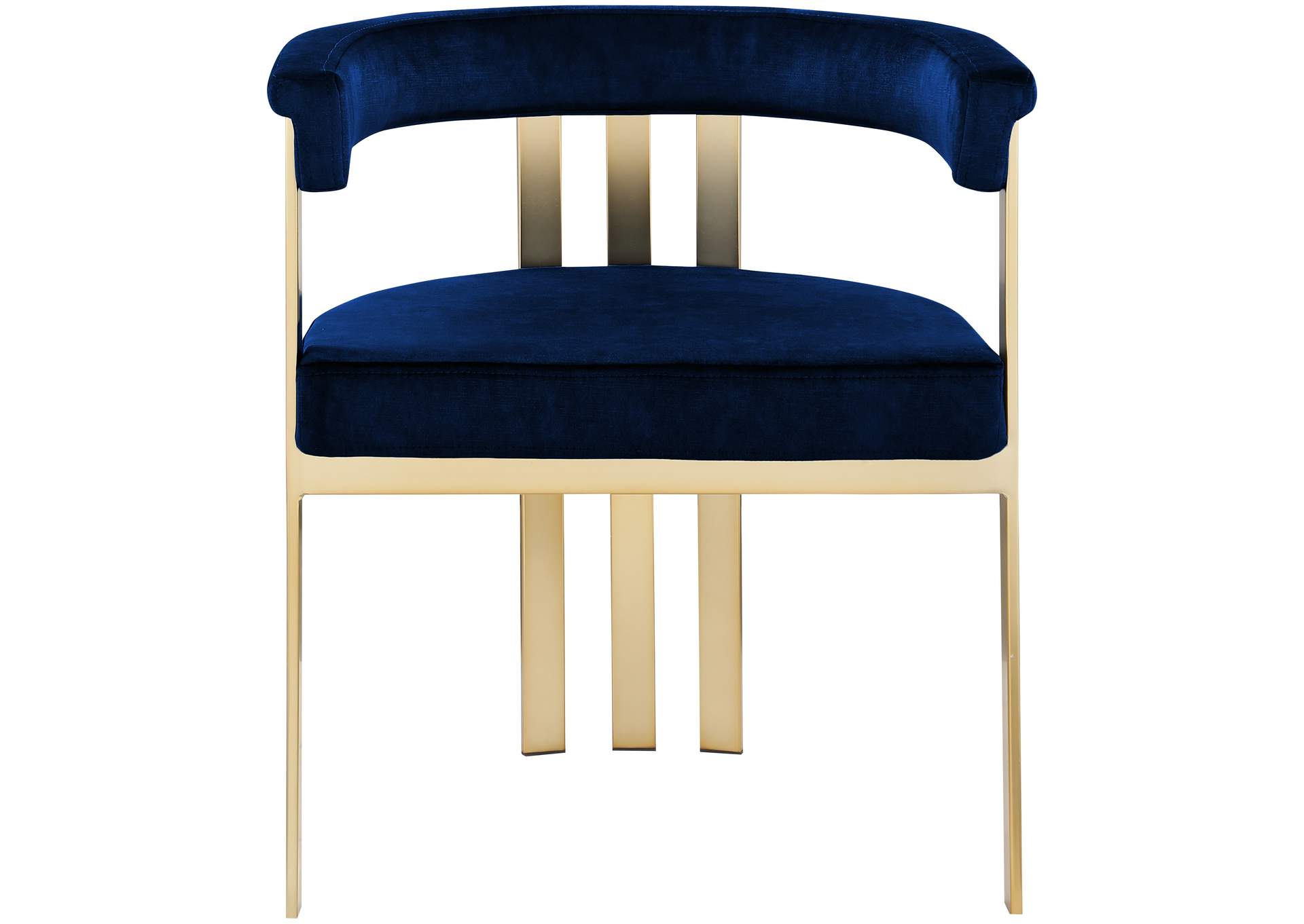 Marcello Navy Velvet Dining Chair Set of 2,Meridian Furniture