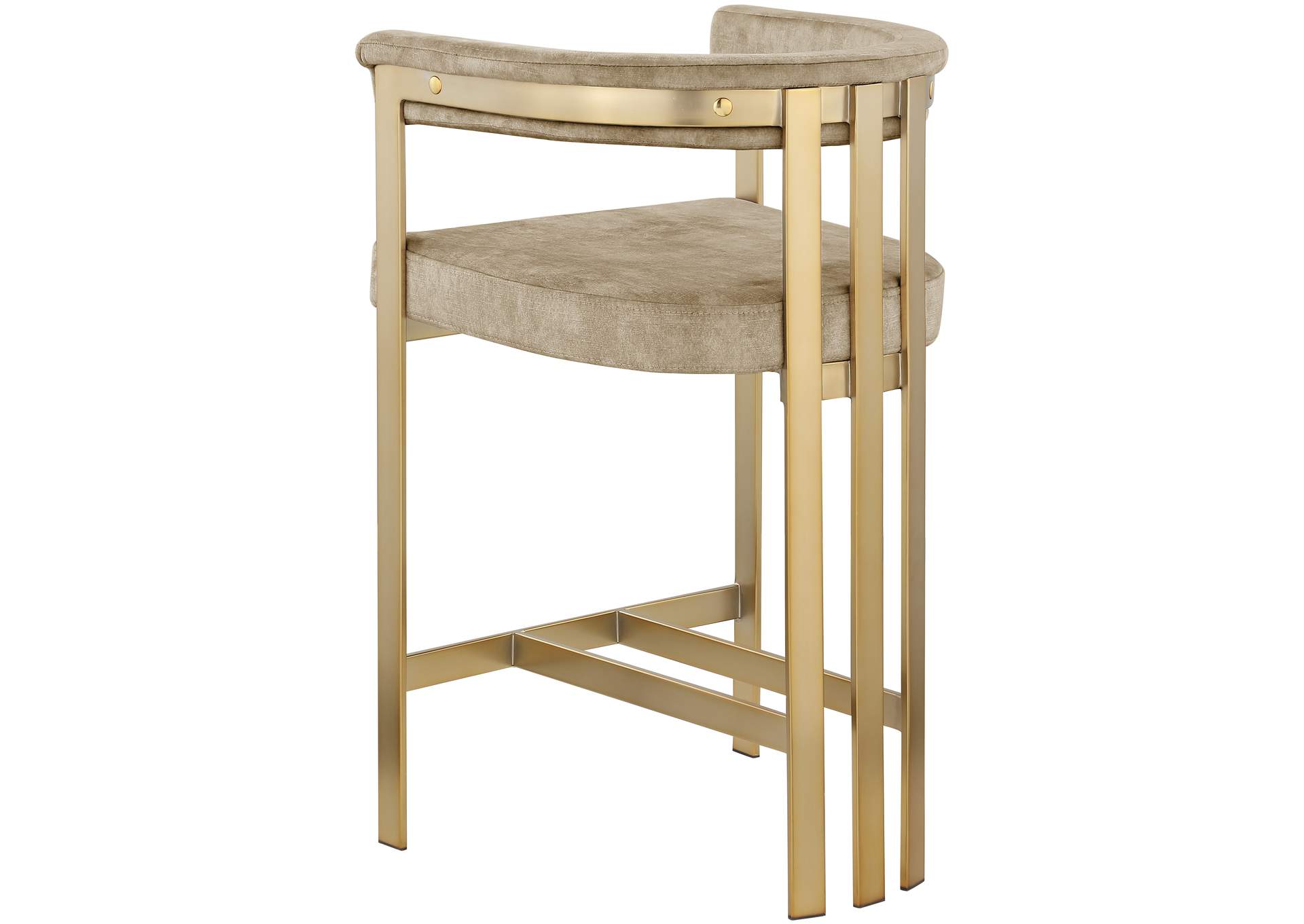 Marcello Beige Velvet Counter Stool,Meridian Furniture