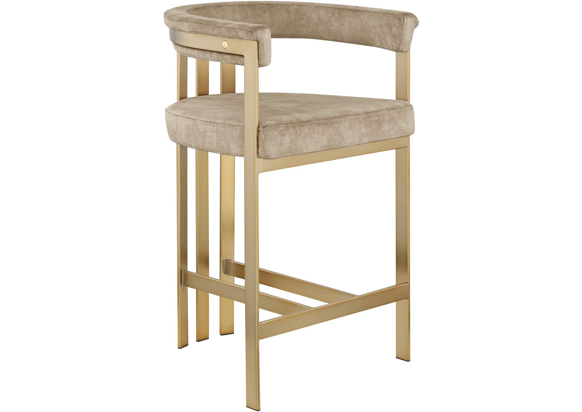 Marcello Beige Velvet Counter Stool,Meridian Furniture