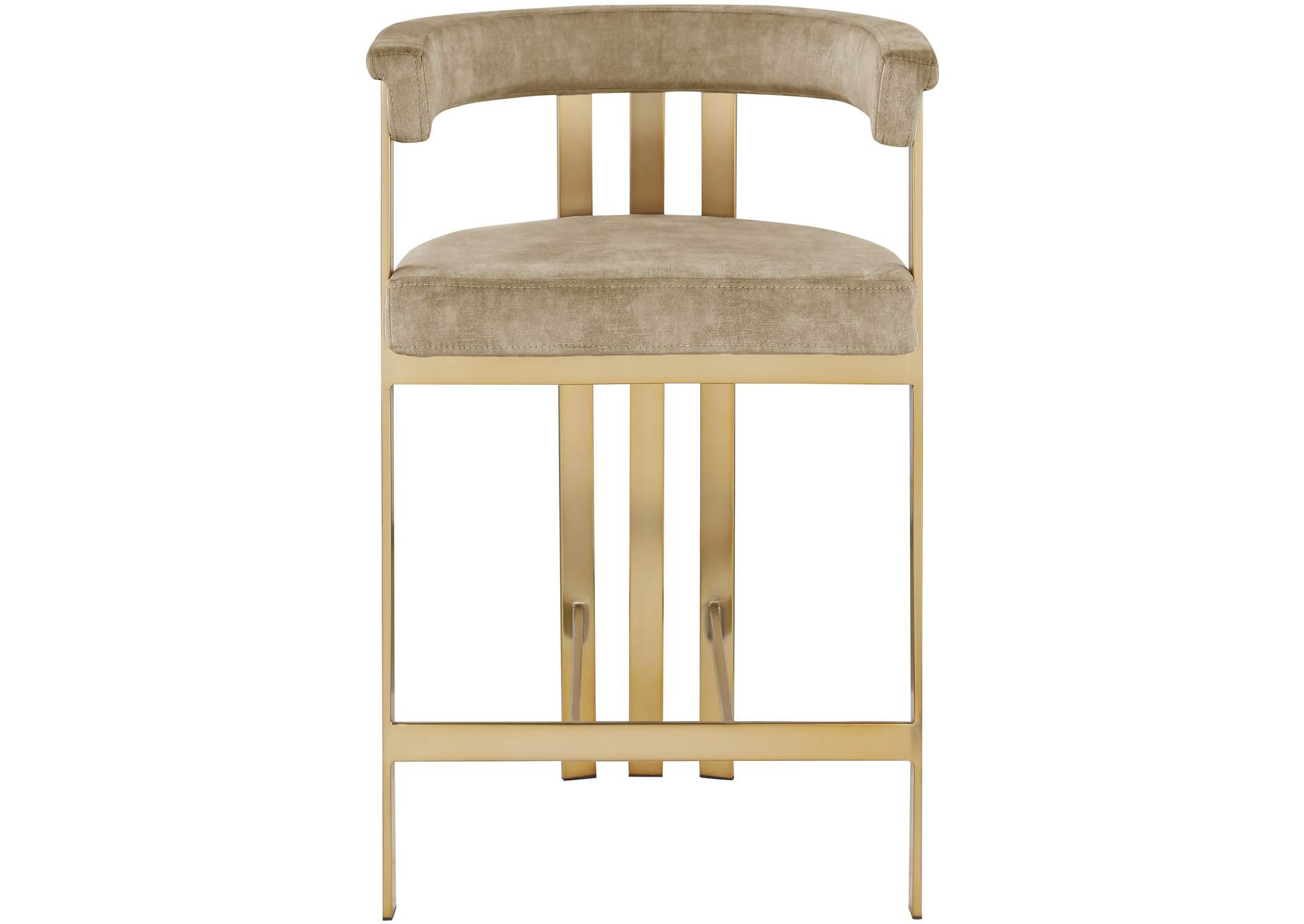 Marcello Beige Velvet Counter Stool,Meridian Furniture