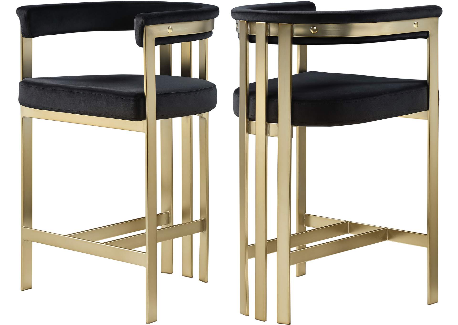 Marcello Black Velvet Counter Stool,Meridian Furniture