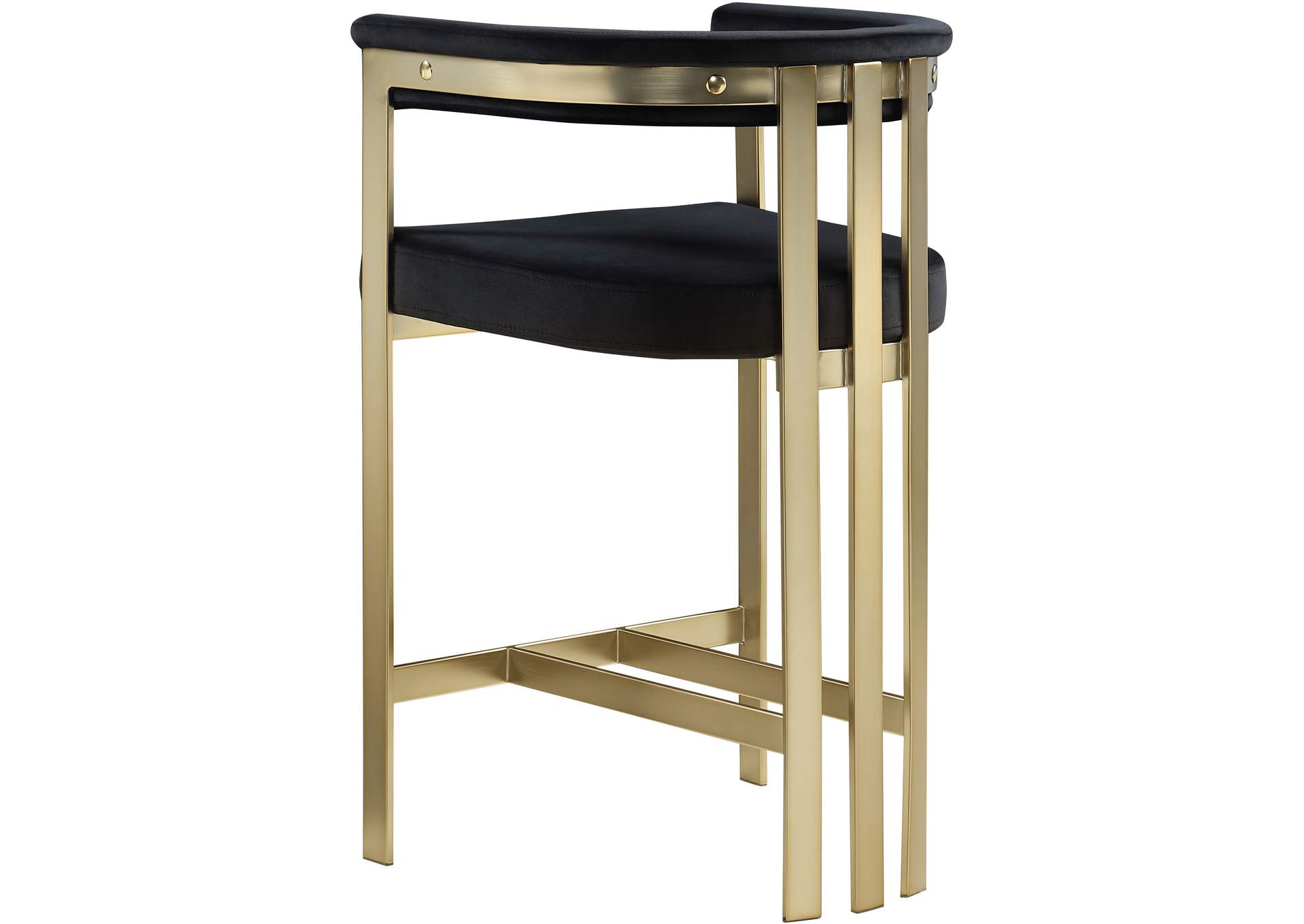 Marcello Black Velvet Counter Stool,Meridian Furniture