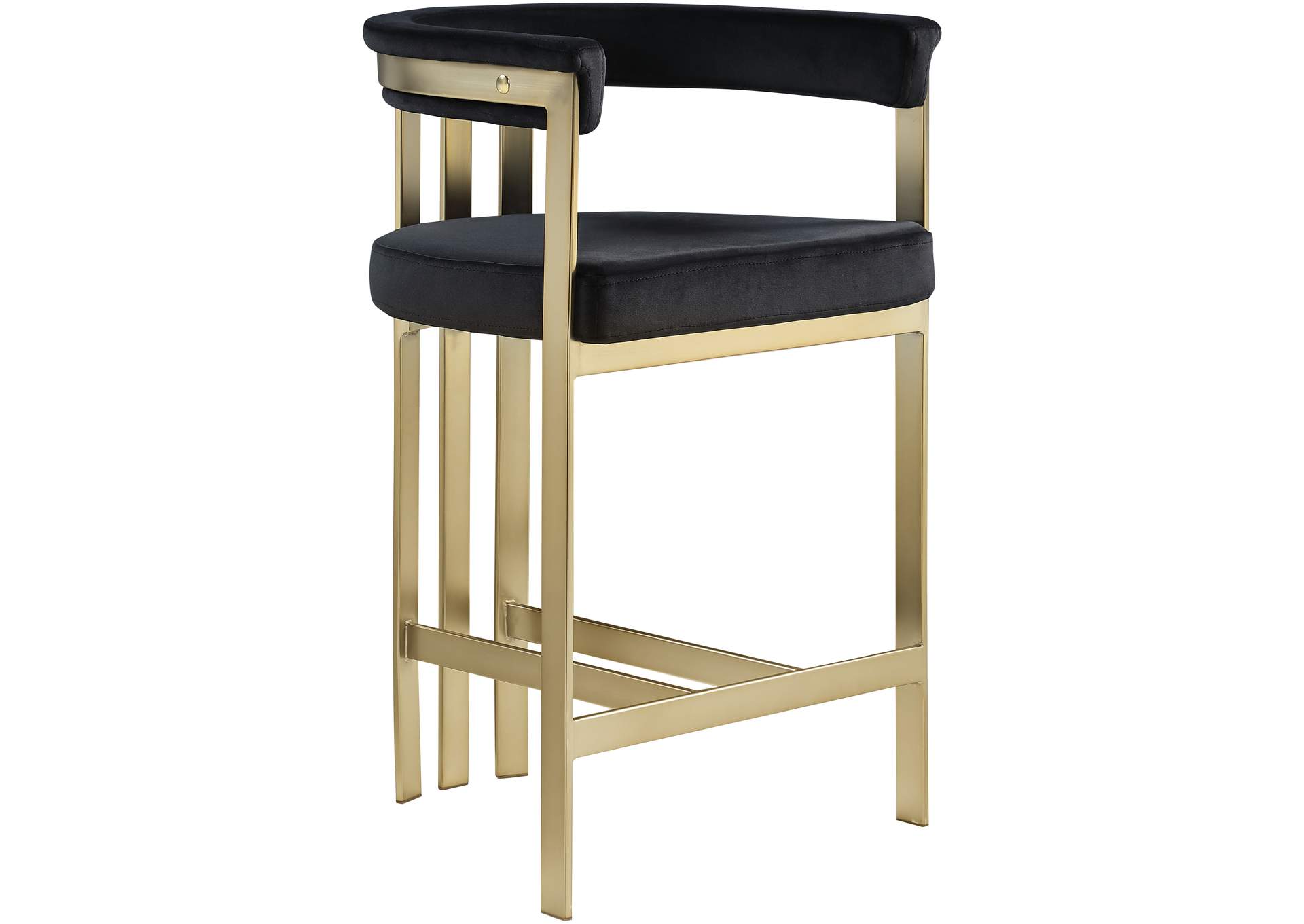 Marcello Black Velvet Counter Stool,Meridian Furniture