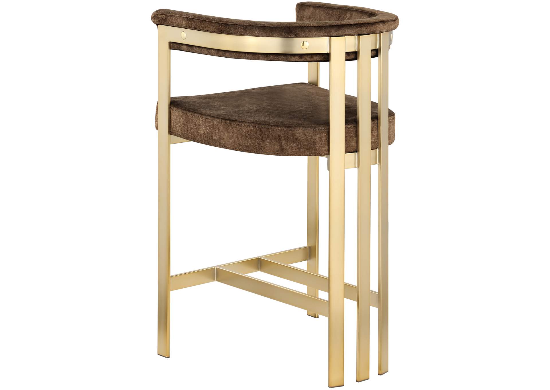 Marcello Brown Velvet Counter Stool,Meridian Furniture