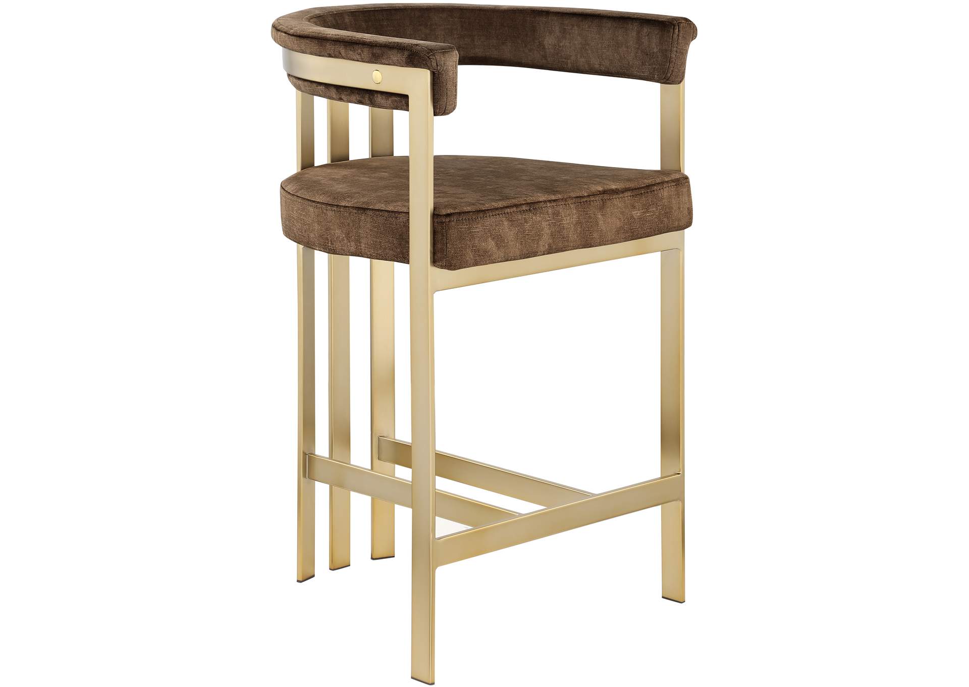 Marcello Brown Velvet Counter Stool,Meridian Furniture