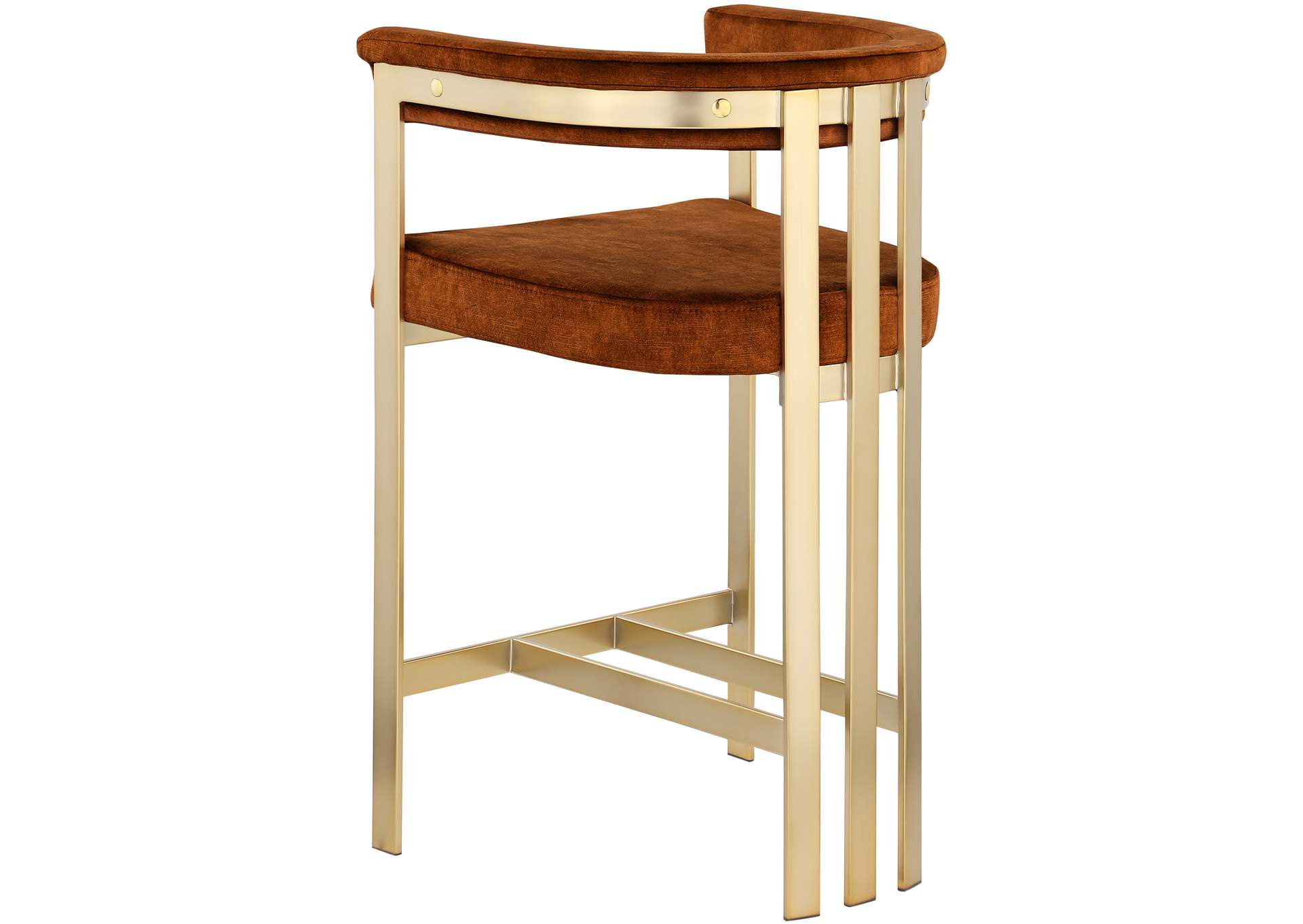 Marcello Cognac Velvet Counter Stool,Meridian Furniture