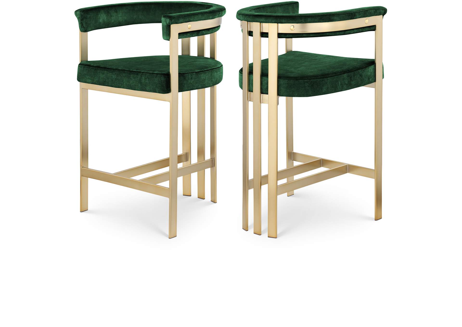 Marcello Green Velvet Counter Stool,Meridian Furniture