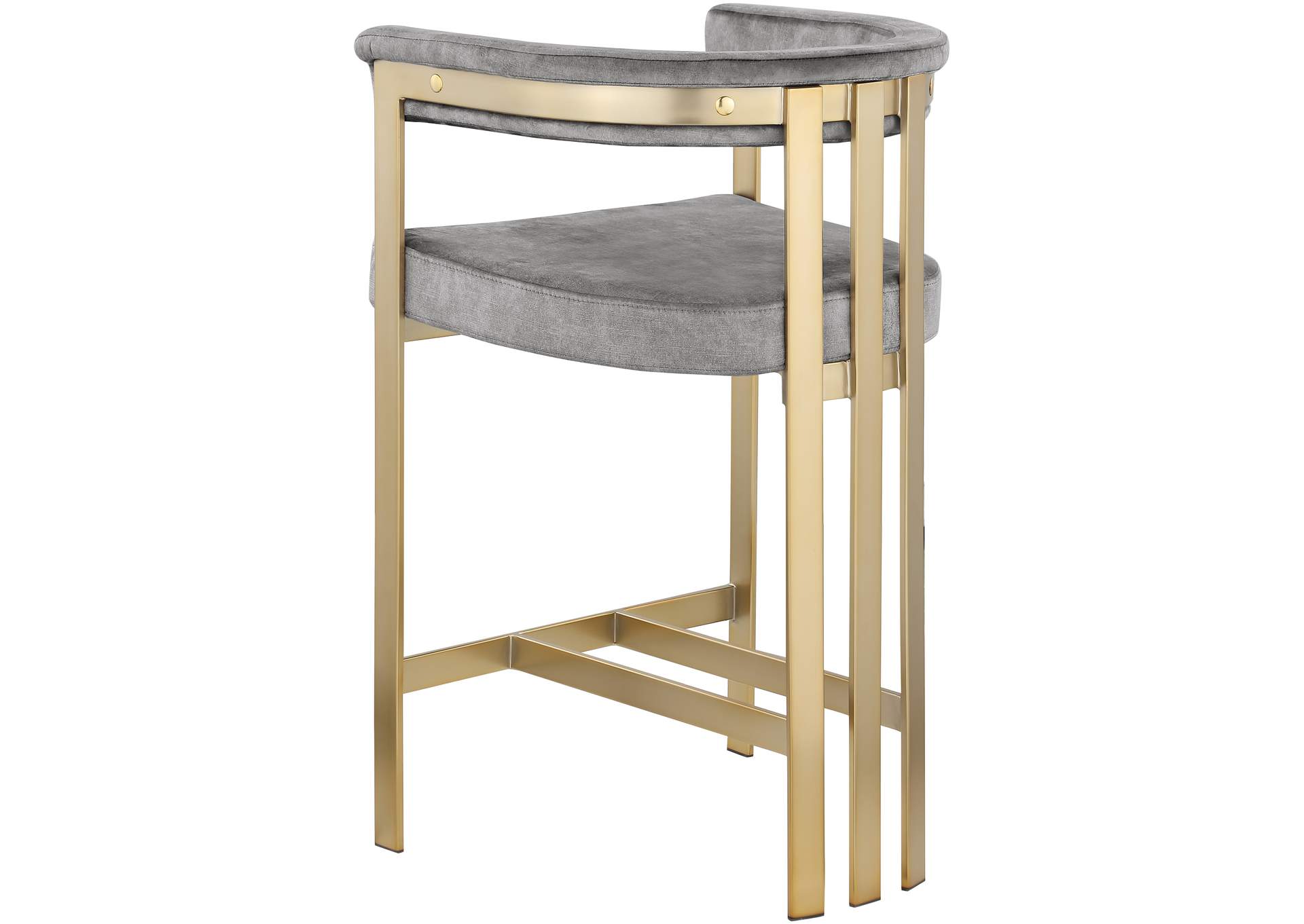 Marcello Grey Velvet Counter Stool,Meridian Furniture