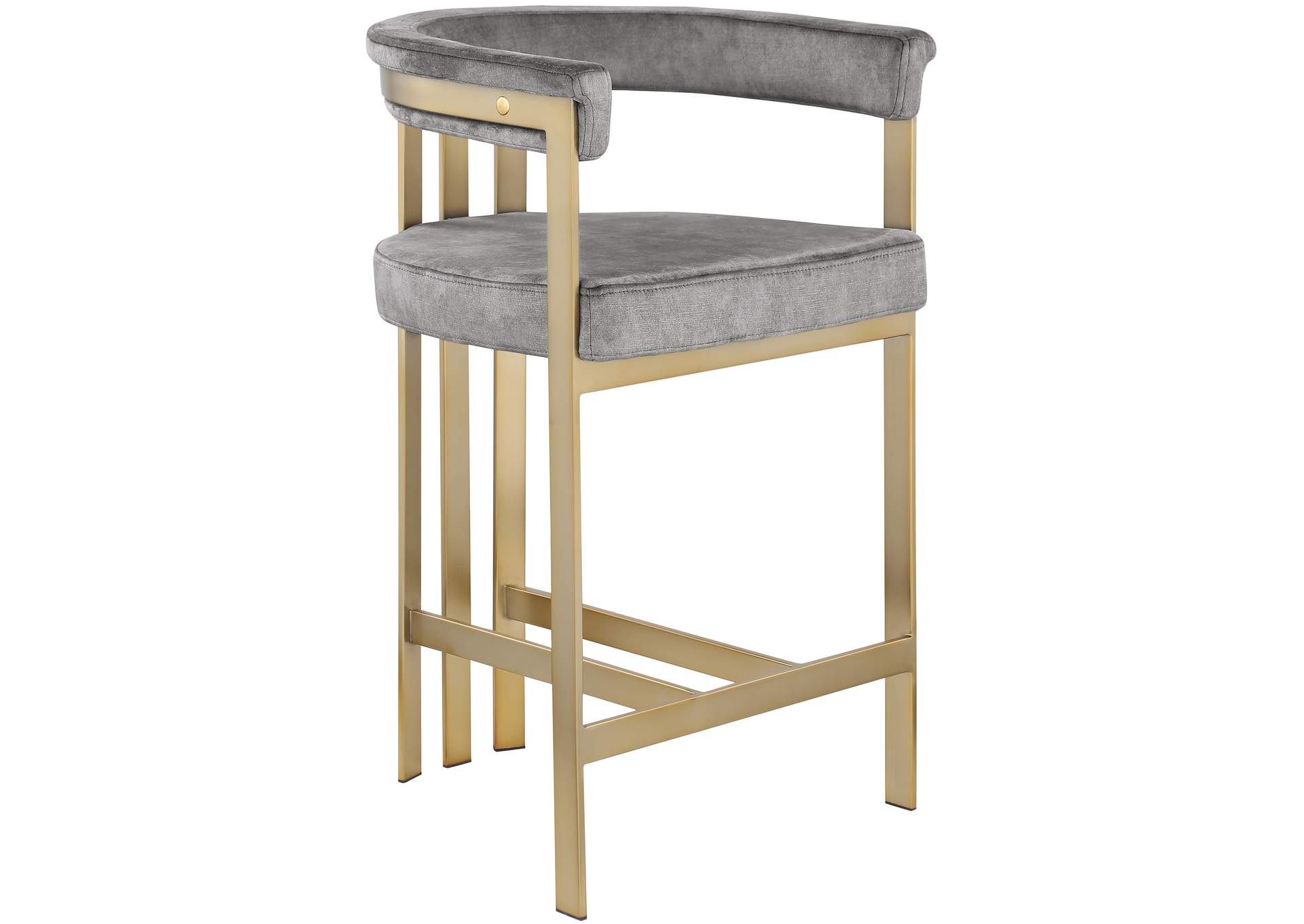 Marcello Grey Velvet Counter Stool,Meridian Furniture