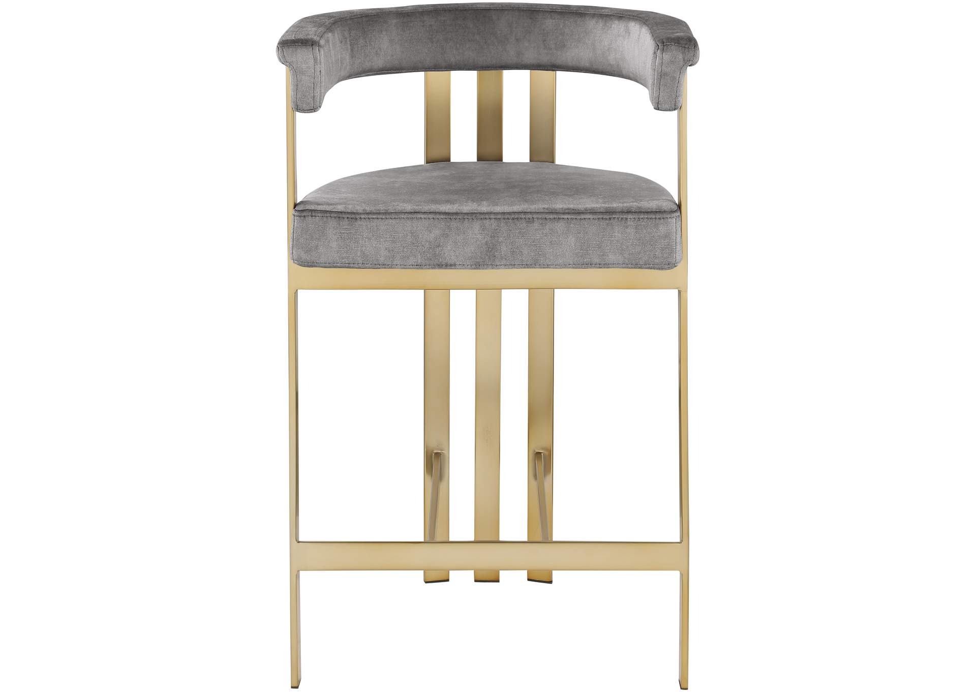 Marcello Grey Velvet Counter Stool,Meridian Furniture