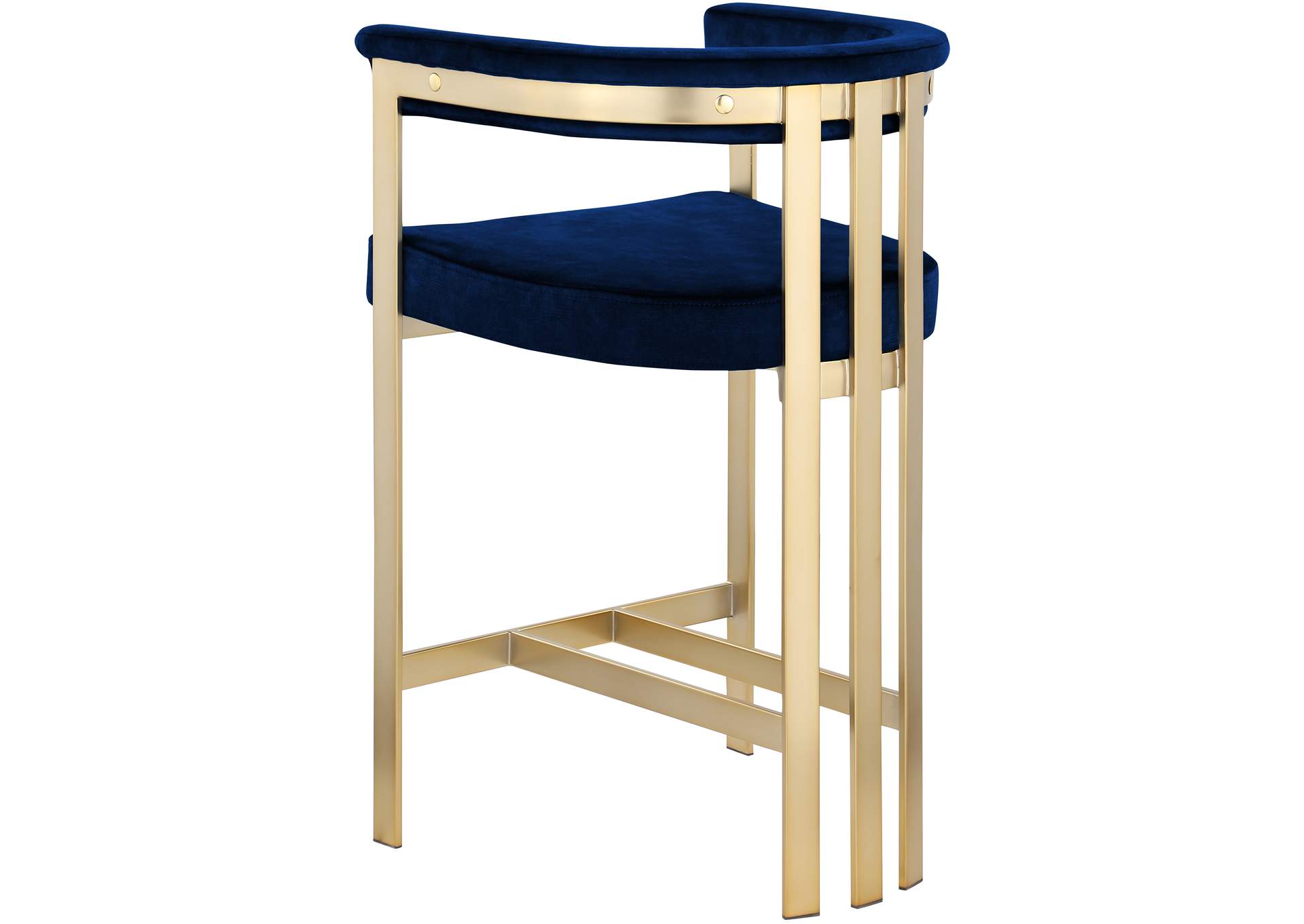 Marcello Navy Velvet Counter Stool,Meridian Furniture