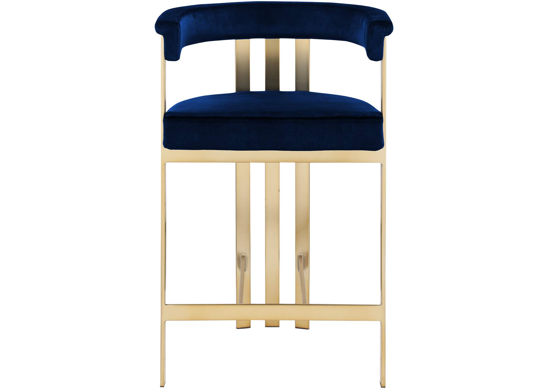 Marcello Navy Velvet Counter Stool,Meridian Furniture