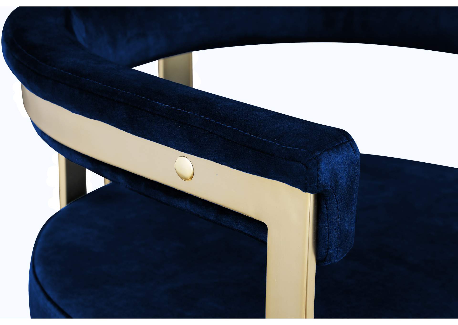 Marcello Navy Velvet Counter Stool,Meridian Furniture