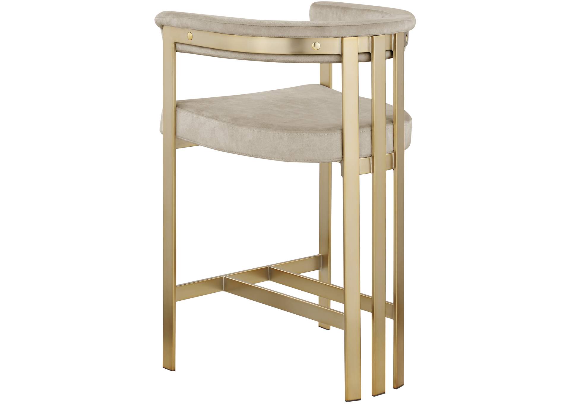 Marcello Stone Colored Velvet Counter Stool,Meridian Furniture