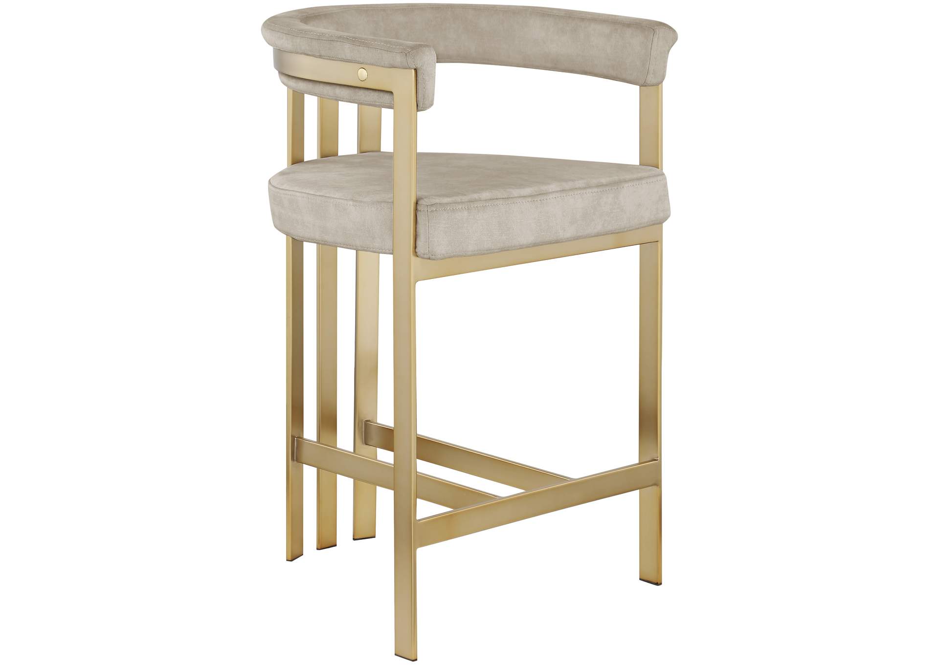 Marcello Stone Colored Velvet Counter Stool,Meridian Furniture