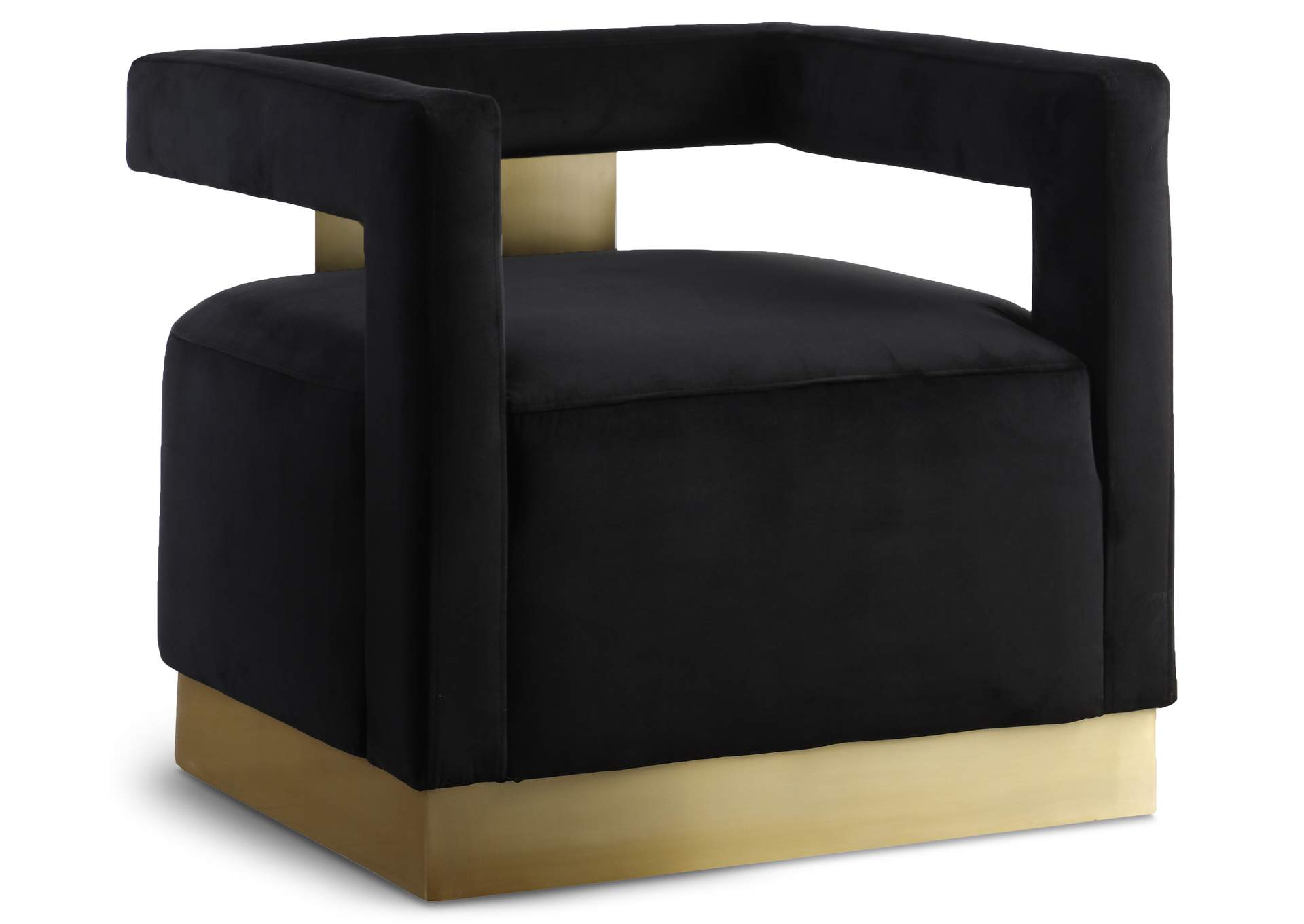 Armani Black Velvet Accent Chair,Meridian Furniture