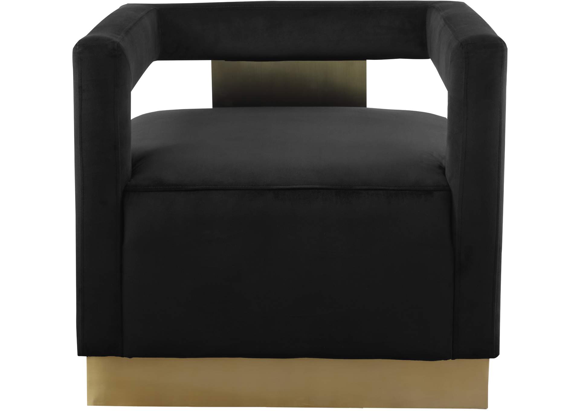 Armani Black Velvet Accent Chair,Meridian Furniture